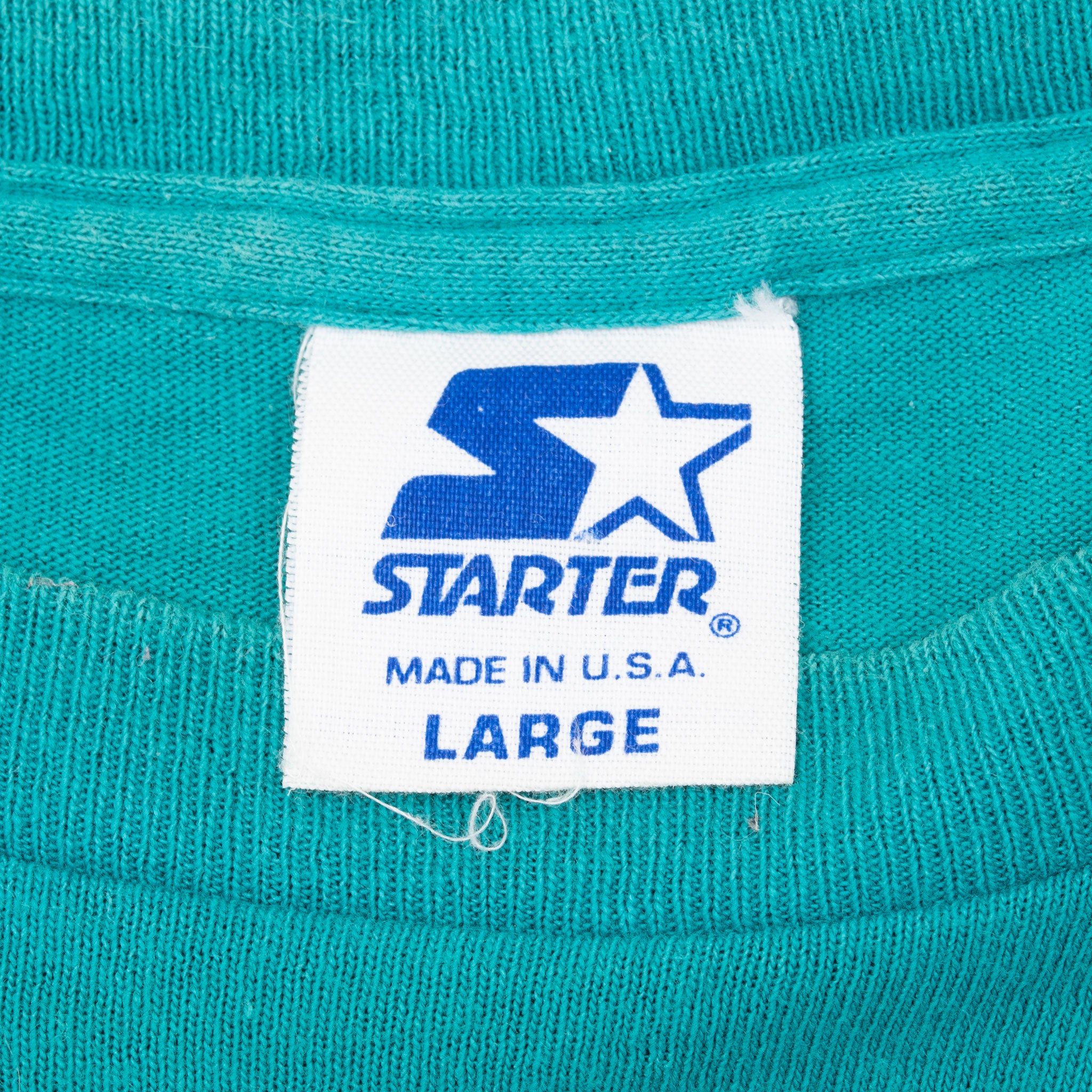 Vintage NFL Miami Dolphins Marino #13 1995 Starter Tee Shirt Size Large Made In Usa With Single Stitch Sleeves