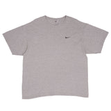 Vintage Nike Gray Classic Swoosh Tee Shirt 1990S Size Large Made In USA