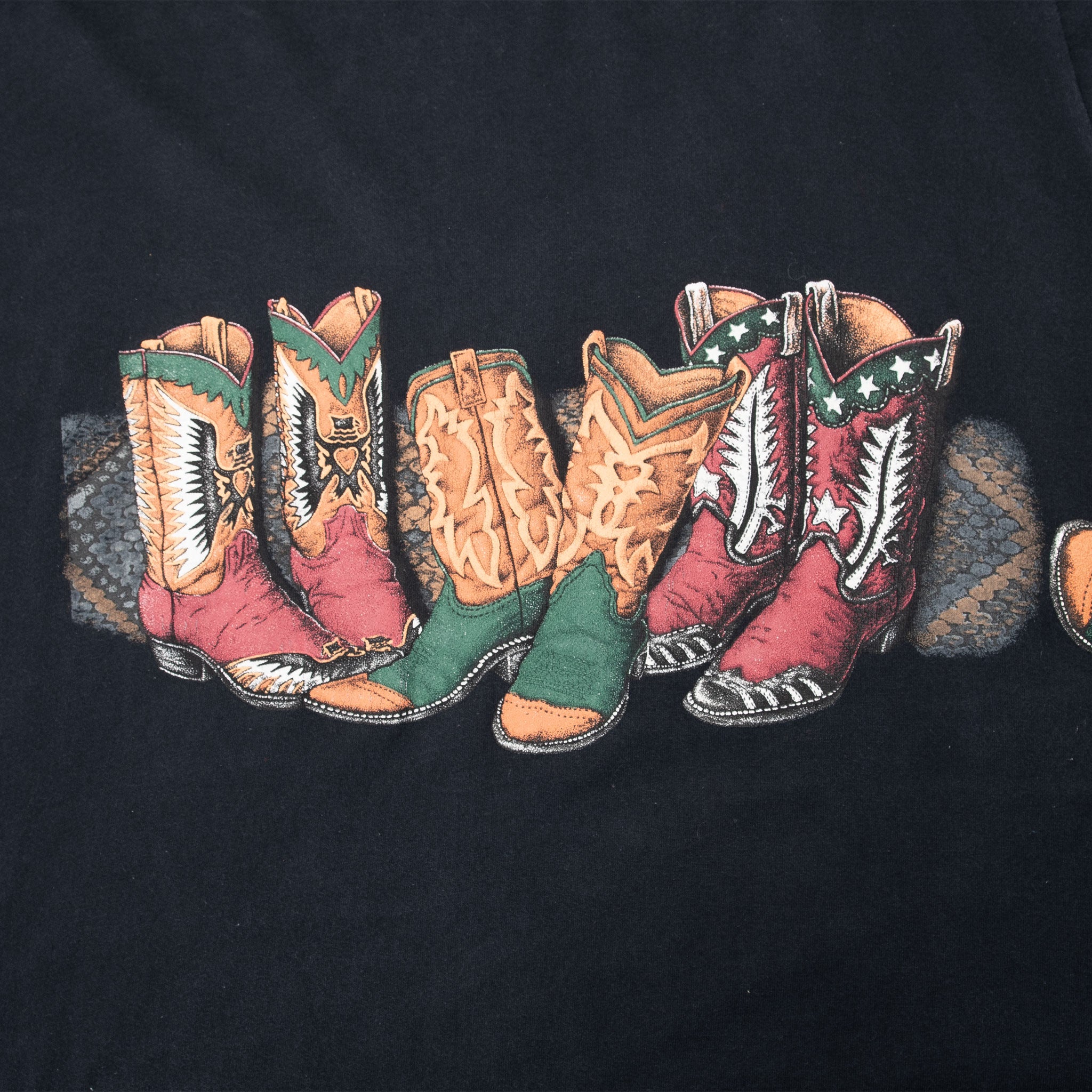 Vintage Cowboy Boots Western Tee Shirt 1990S Xl Made In Usa With Single Stitch Sleeves