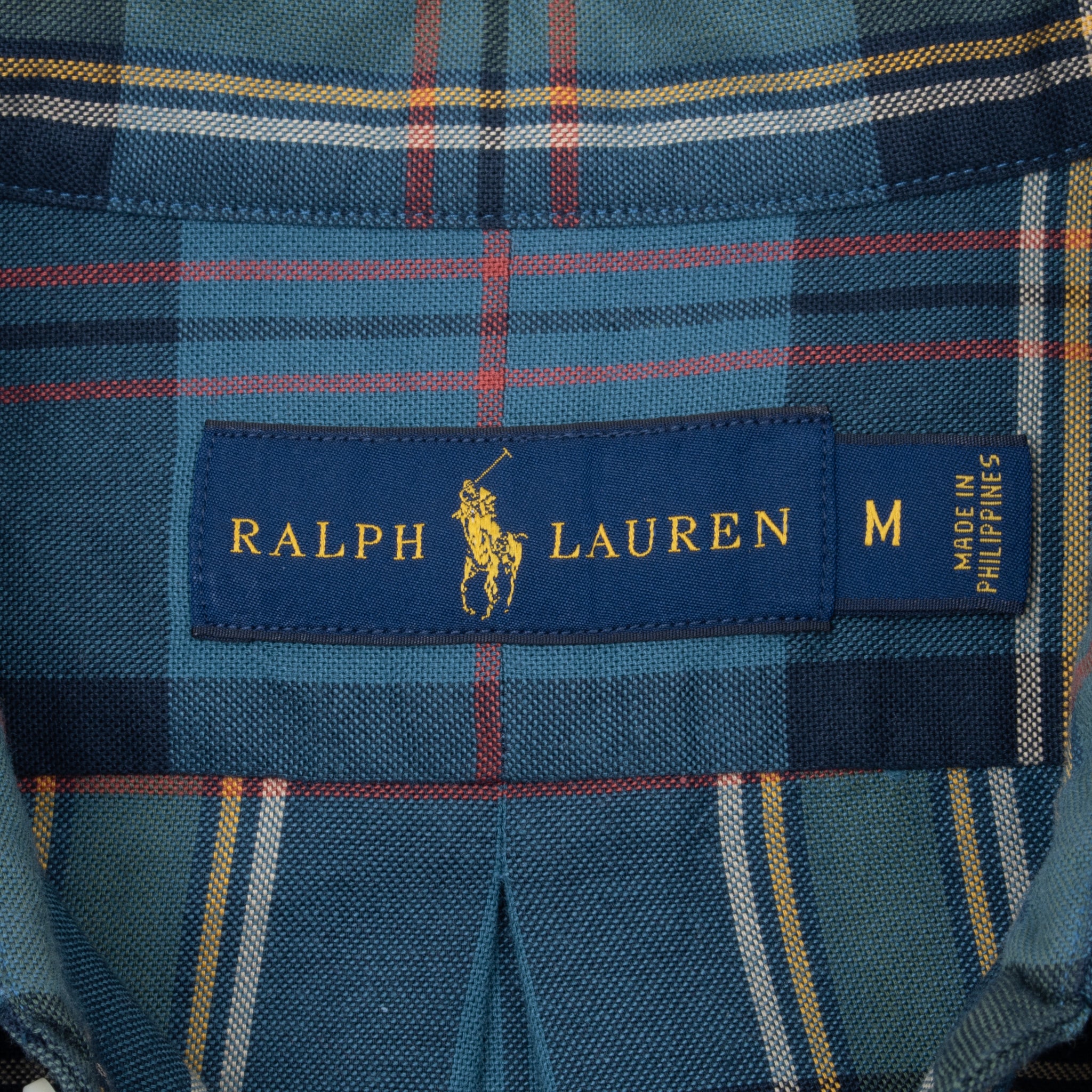 Vintage Ralph Lauren Teal Plaid Shirt Size Medium