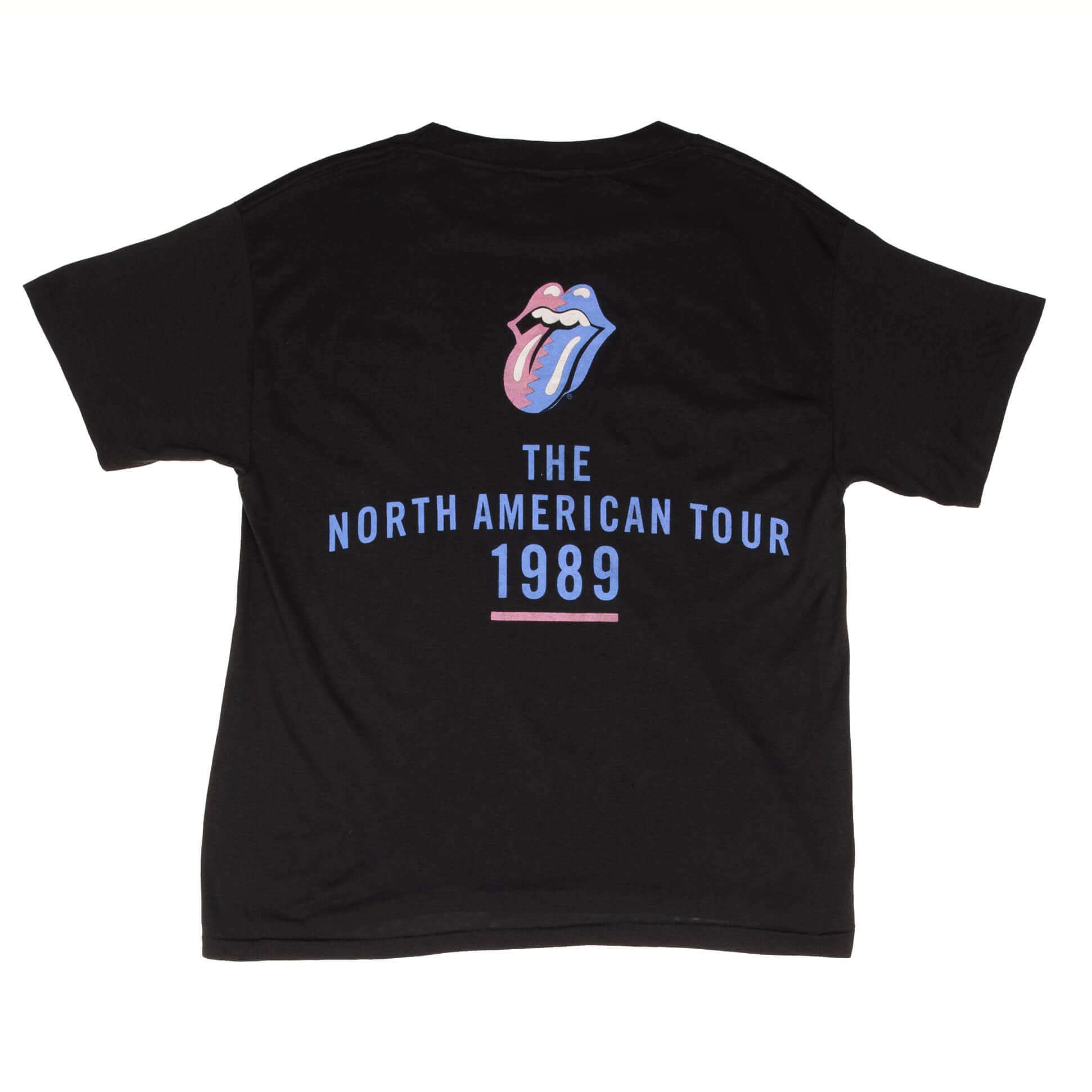 Vintage Rolling Stones The North American Tour Brockum Tee Shirt 1989 Size Small Made in USA With Single Stitch Sleeves