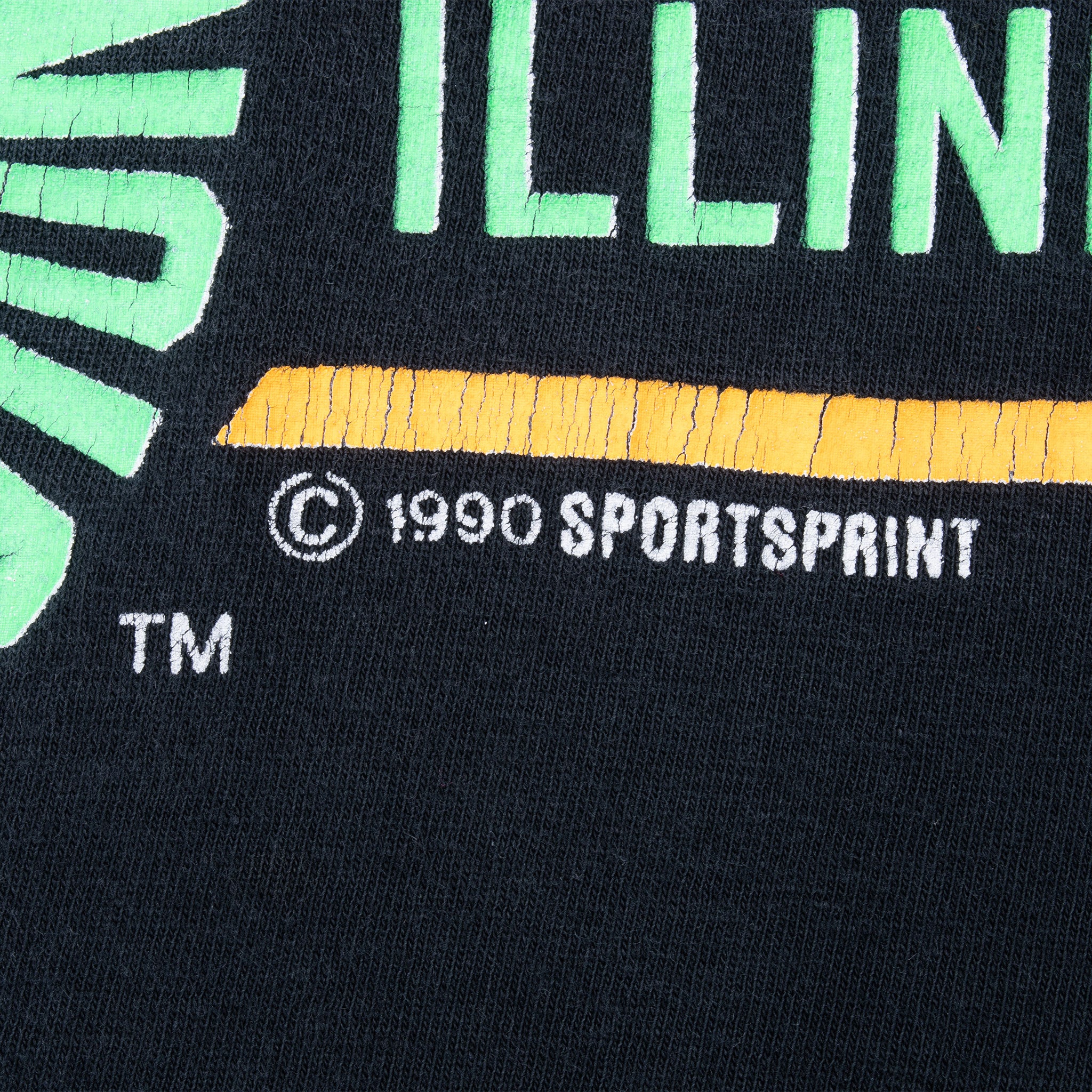 Vintage Illinois University Fighting Illini 1990 Tee Shirt Large Made In Usa With Single Stitch Sleeves