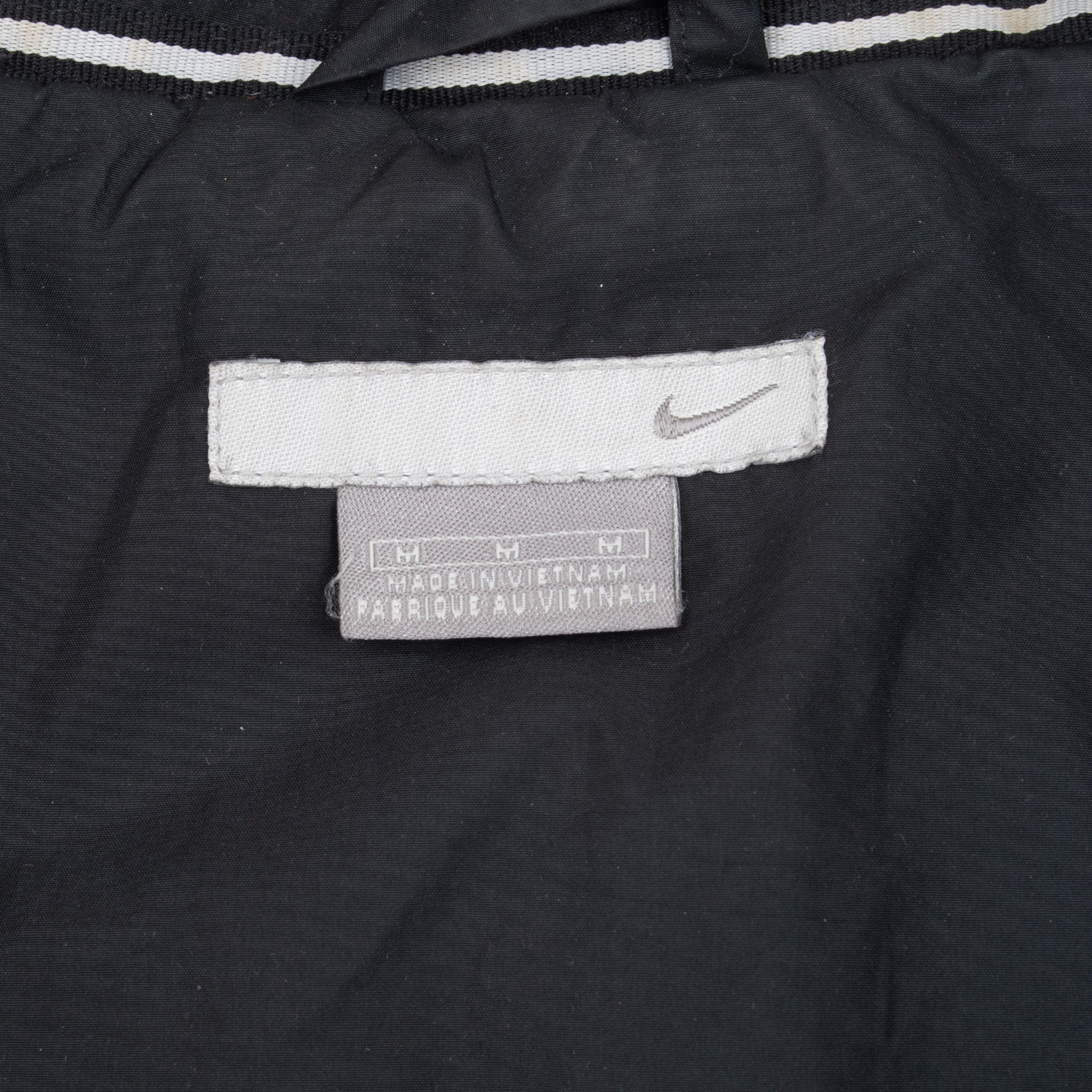 Vintage Nike Classic Swoosh Black Windbreaker Jacket 2000S Size Medium