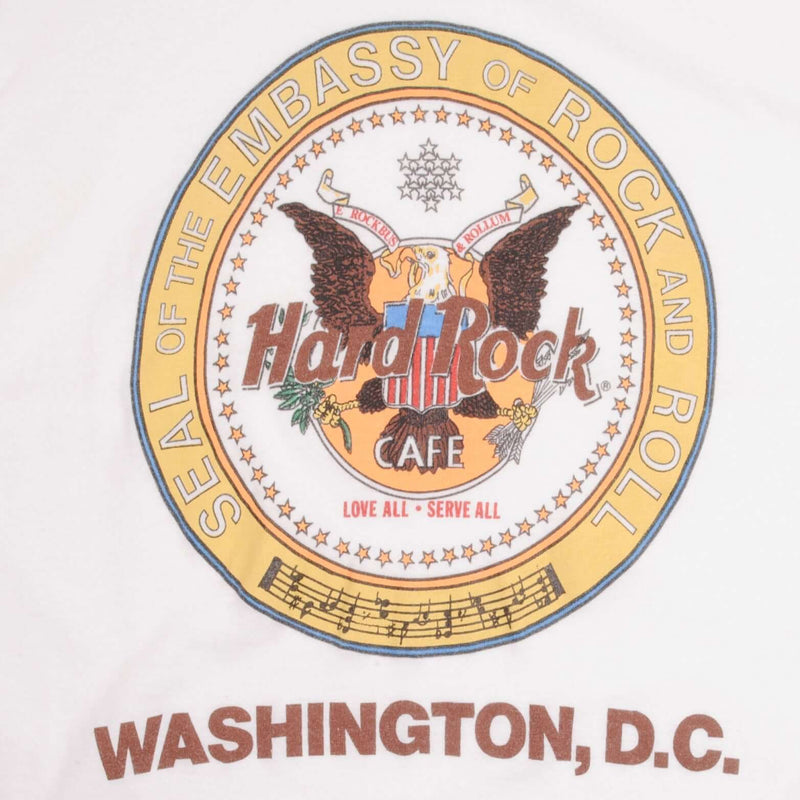 Vintage Hard Rock Cafe Washington Dc Tee Shirt Early 1990S Size Small Made In USA With Single Stitch Sleeves.