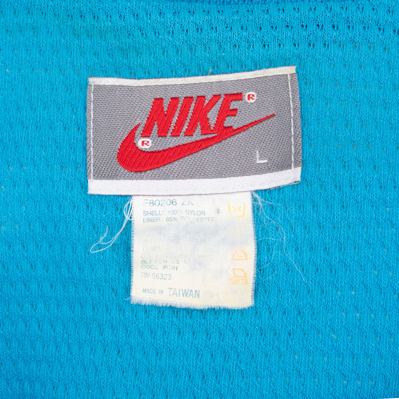 Vintage Nike Blue Windbreaker Hooded Jacket Late 1980S Size Large