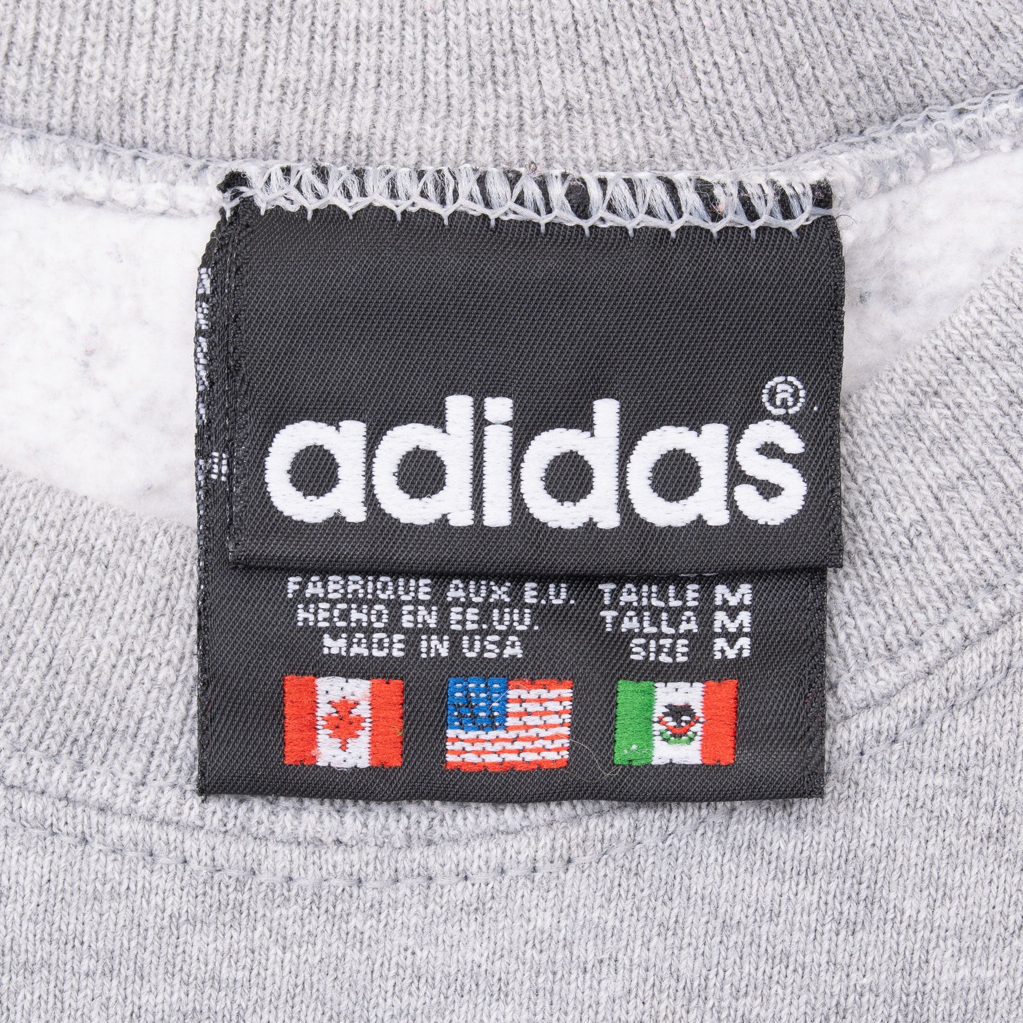 Vintage Adidas Spellout Grey Crewneck Sweatshirt 1990S Size Medium Made In USA