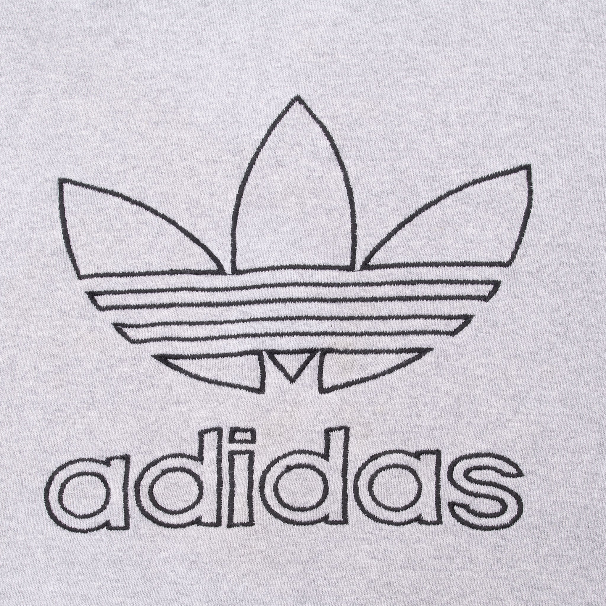 Vintage Adidas Spellout Grey Crewneck Sweatshirt 1990S Size Medium Made In USA