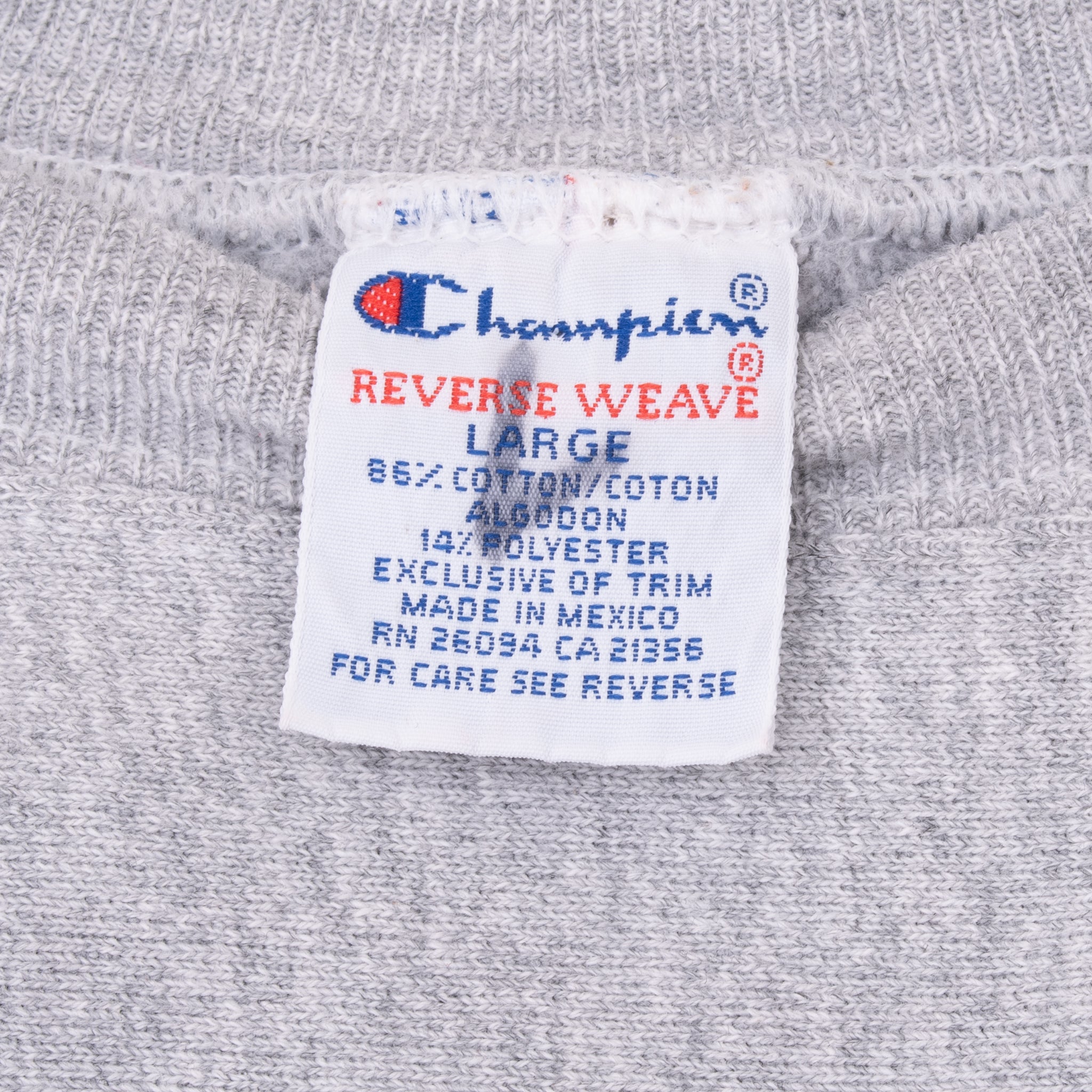 Vintage Champion Reverse Weave Grey Sweatshirt 1990S Size Large