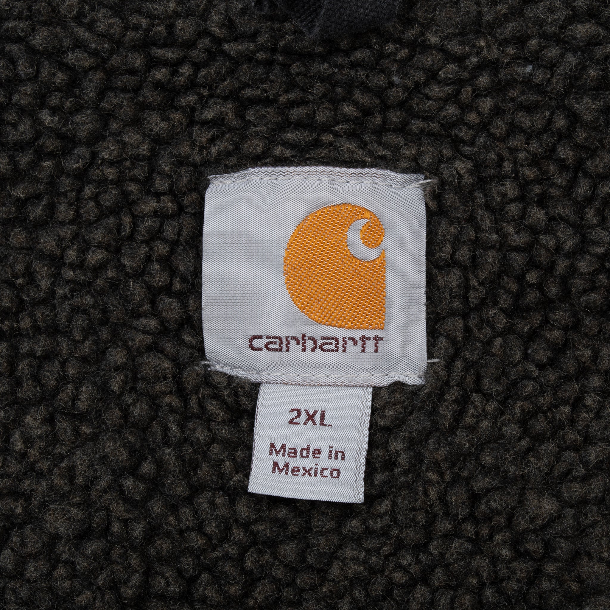 Vintage Carhartt Heavyweight Sherpa Lined Full Zip Black Hoodie Sweatshirt Size 2XL