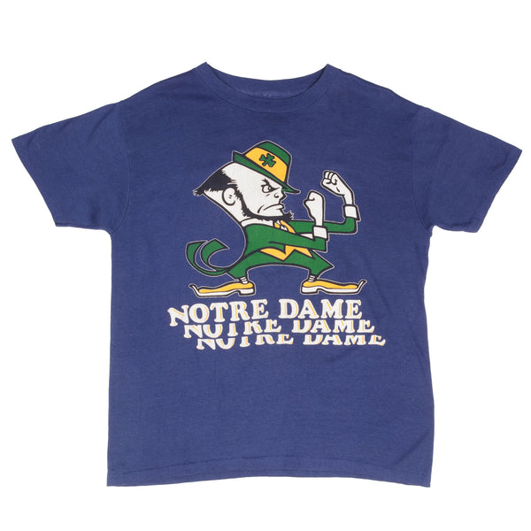 Vintage Notre Dame University 1980S Tee Shirt Size Large With Single Stitch Sleeves