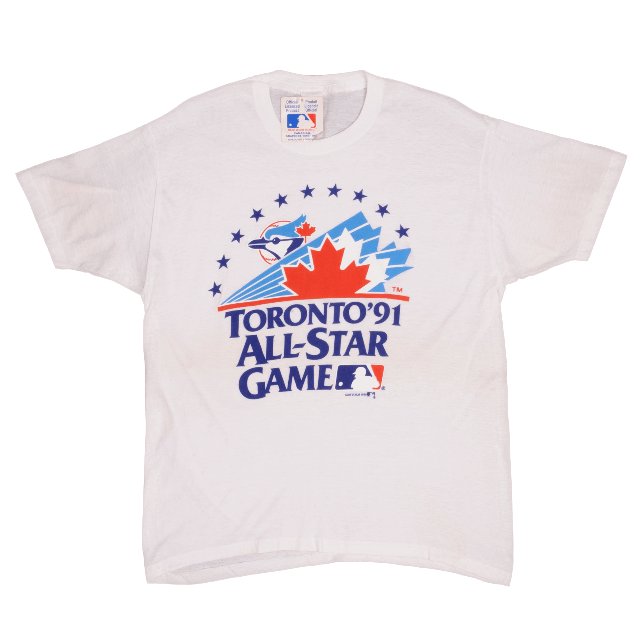 VINTAGE DEADSTOCK MLB TORONTO BLUE JAYS ALL STAR GAME 1990 TEE SHIRT XL