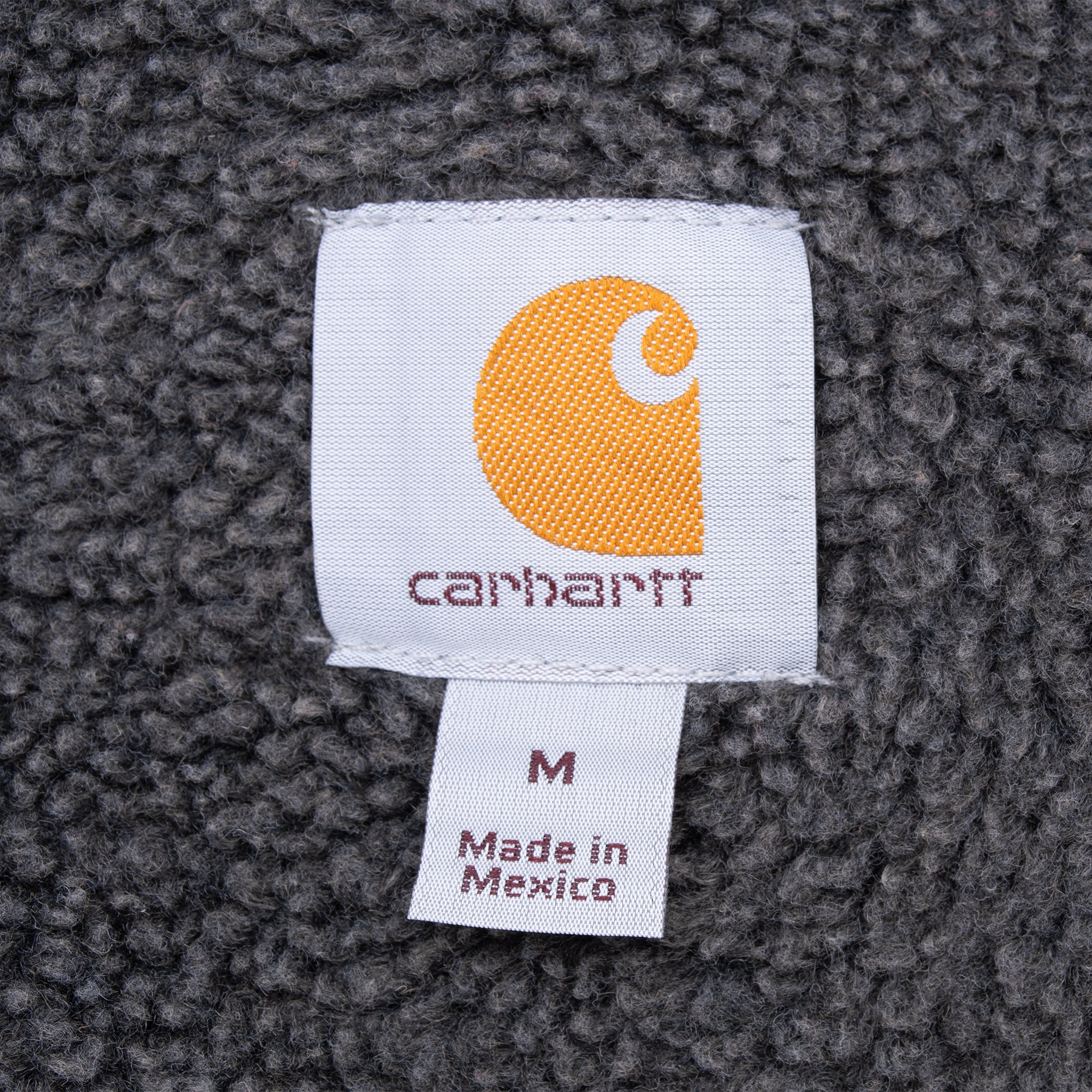 Vintage Carhartt Full Zip Grey Sherpa Lined Hoodie Sweatshirt 2000S Size Medium