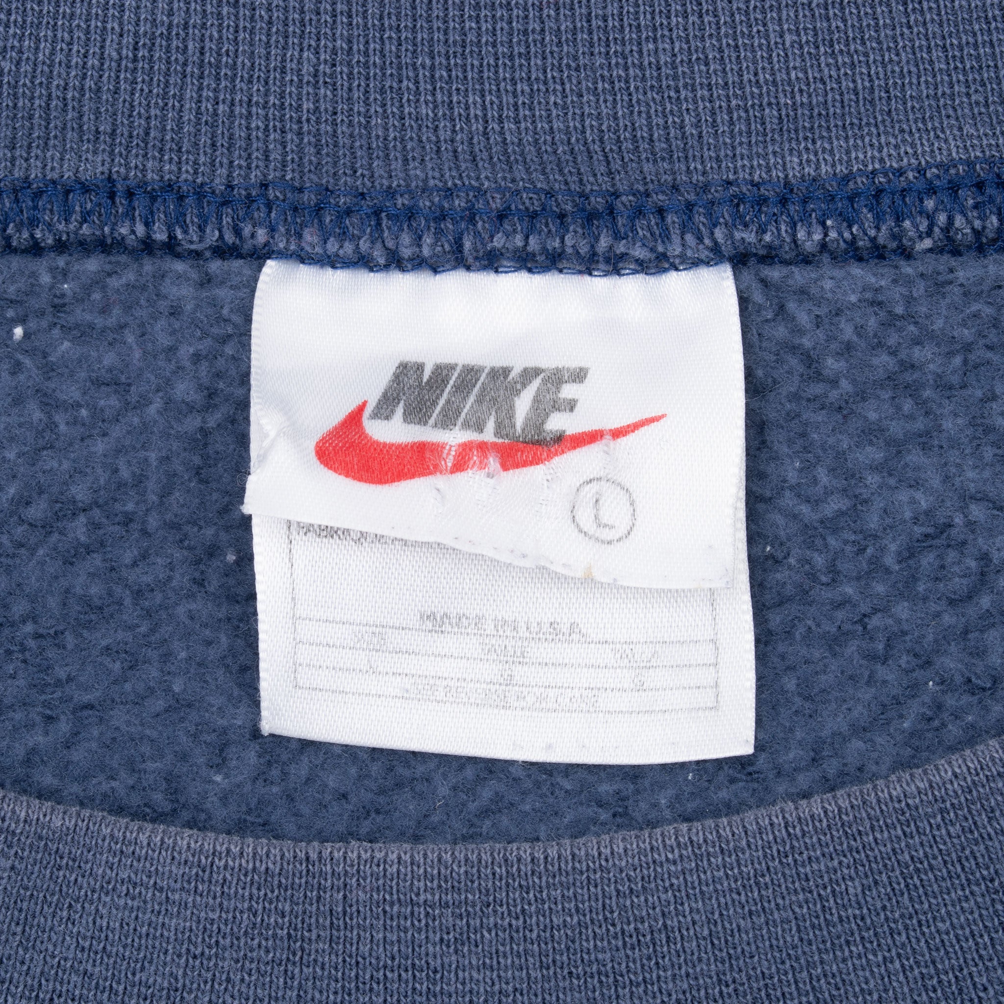 Vintage Nike Spellout Blue Sweatshirt 1990S Size Large Made In Usa