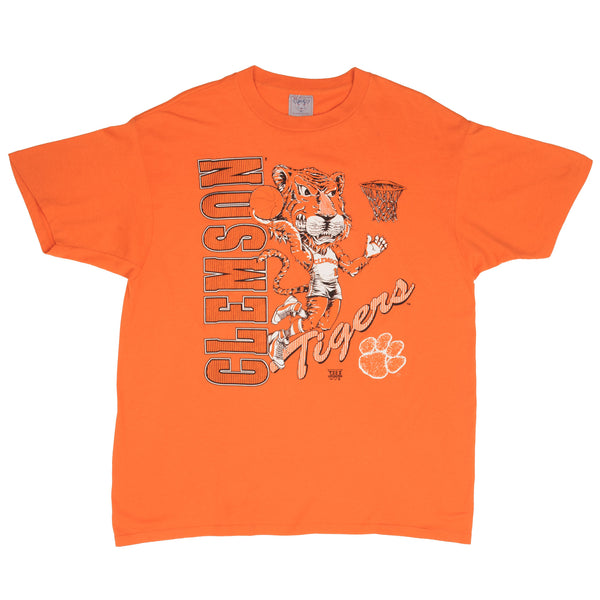 Vintage Ncaa Clemson University Tigers 1990S Tee Shirt Size Xl Made In Usa With Single Stitch Sleeves
