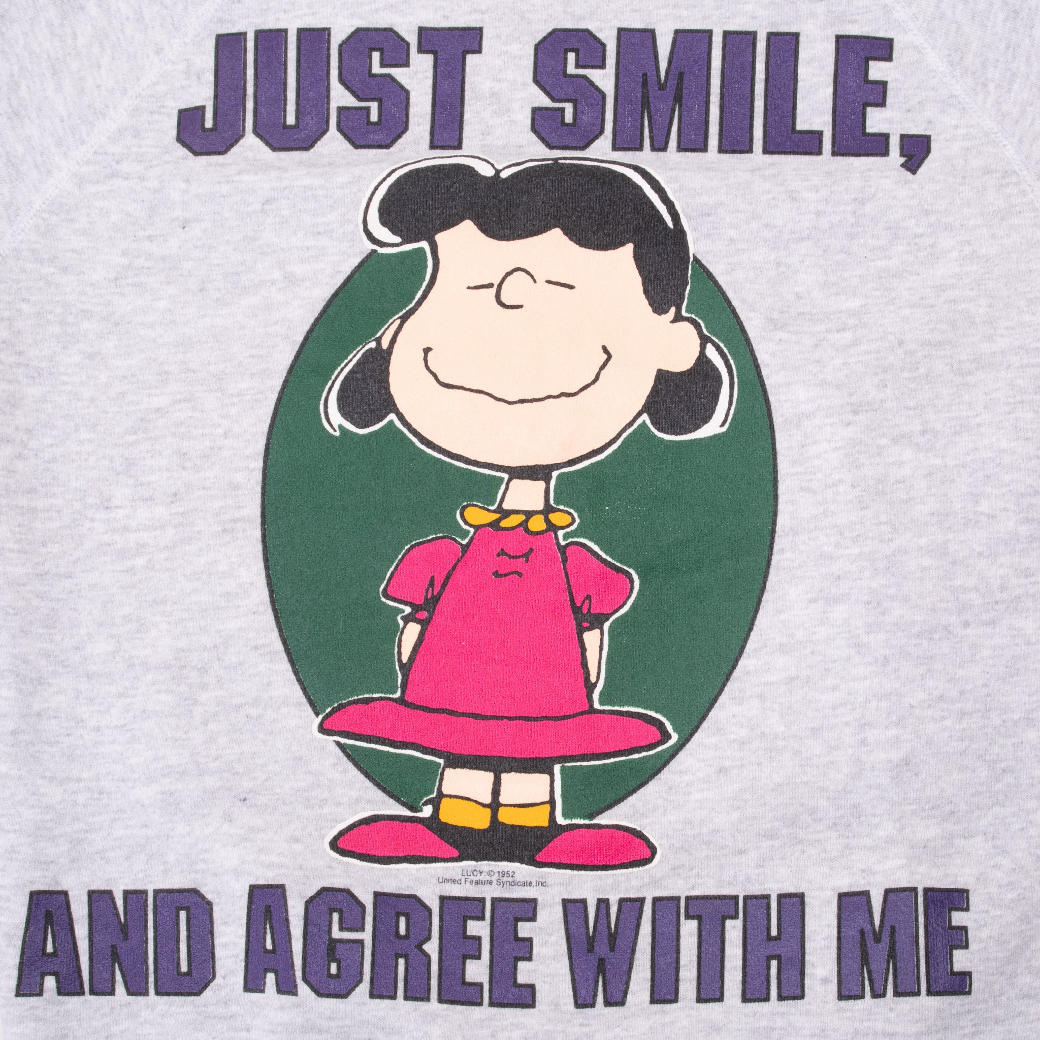 Vintage Snoopy Lucy Van Pelt Sweatshirt 1990S Size Medium Made In Usa