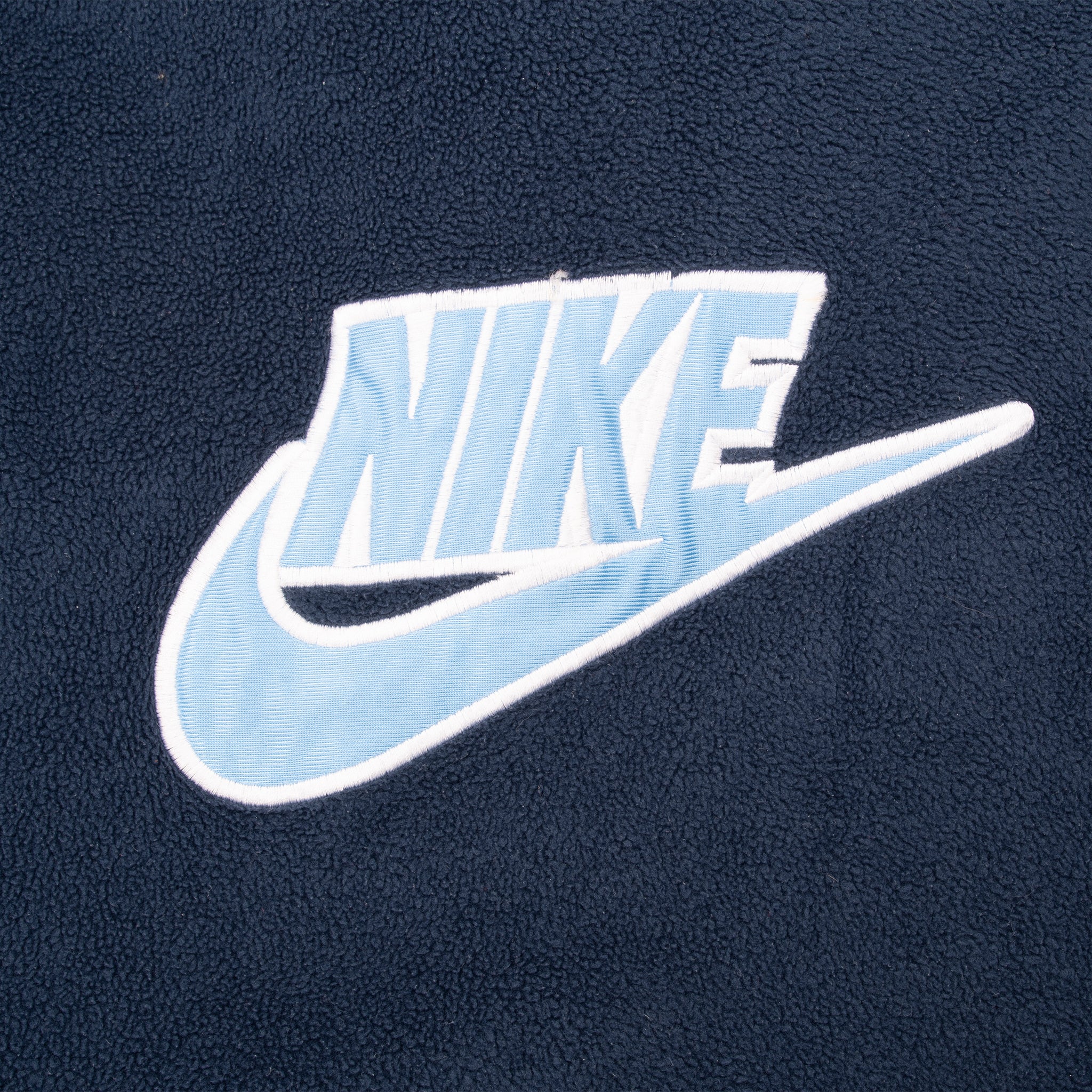 Vintage Nike Big Swoosh Blue Fleece Hoodie Sweatshirt 2000S Size XL