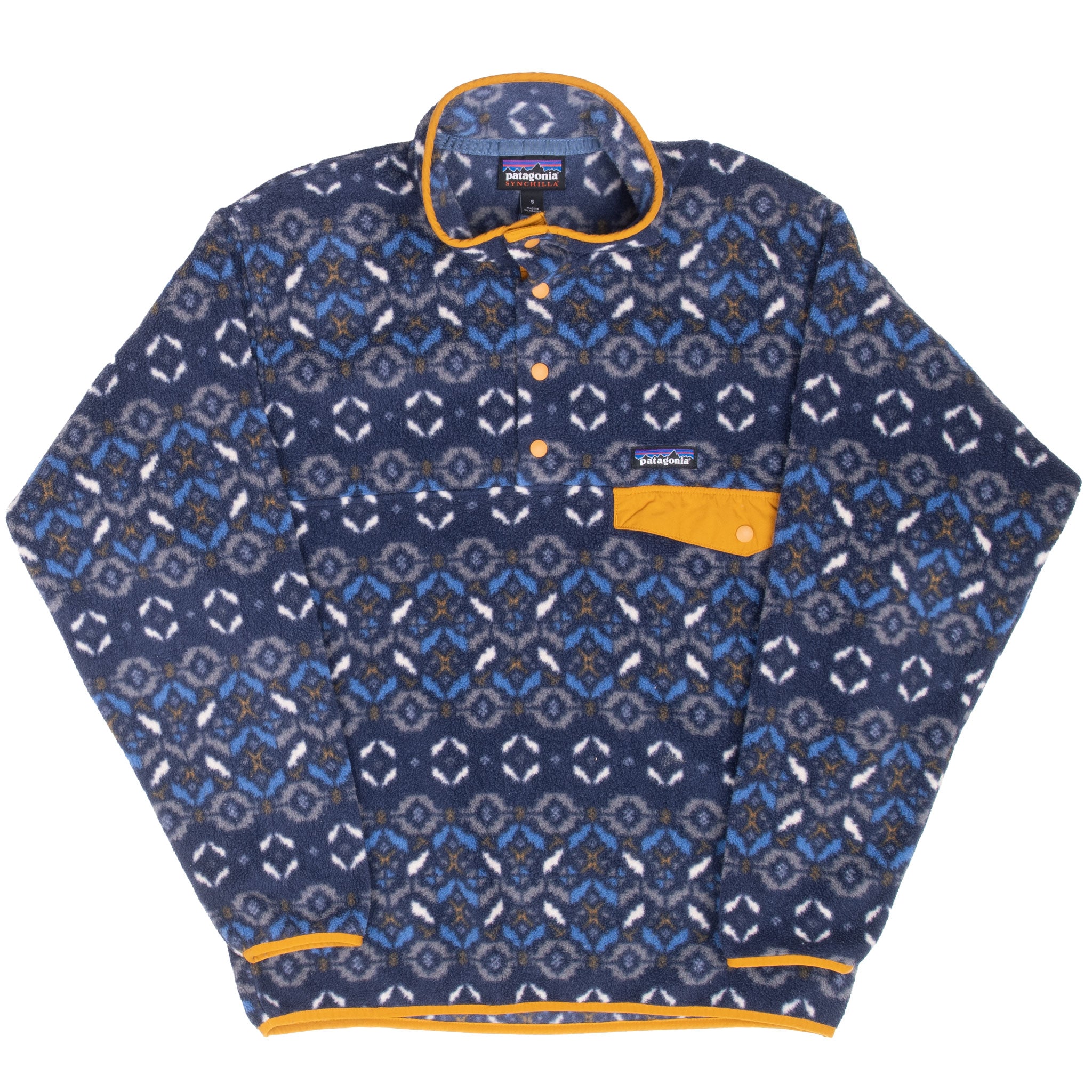 Vintage Patagonia Synchilla Snap T Blue Monogram Pullover Fleece Jacket Size Small

STY25450

RN# 51884