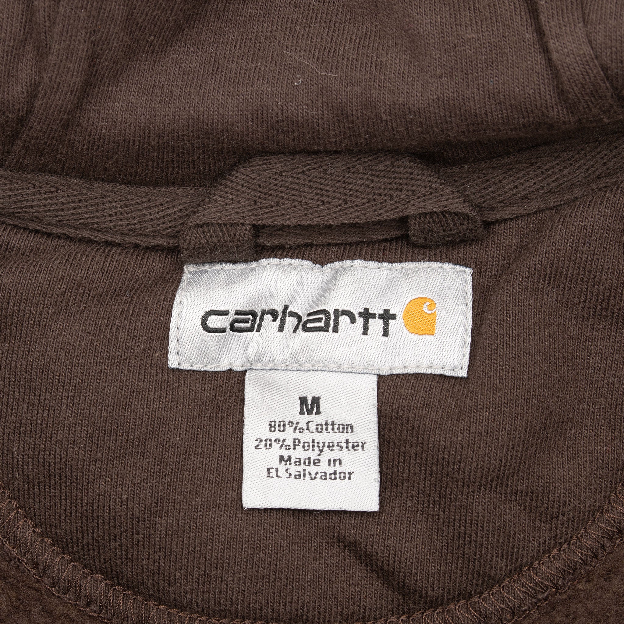 Vintage Carhartt Full Zip Brown Hoodie Sweatshirt 2000S Size Medium