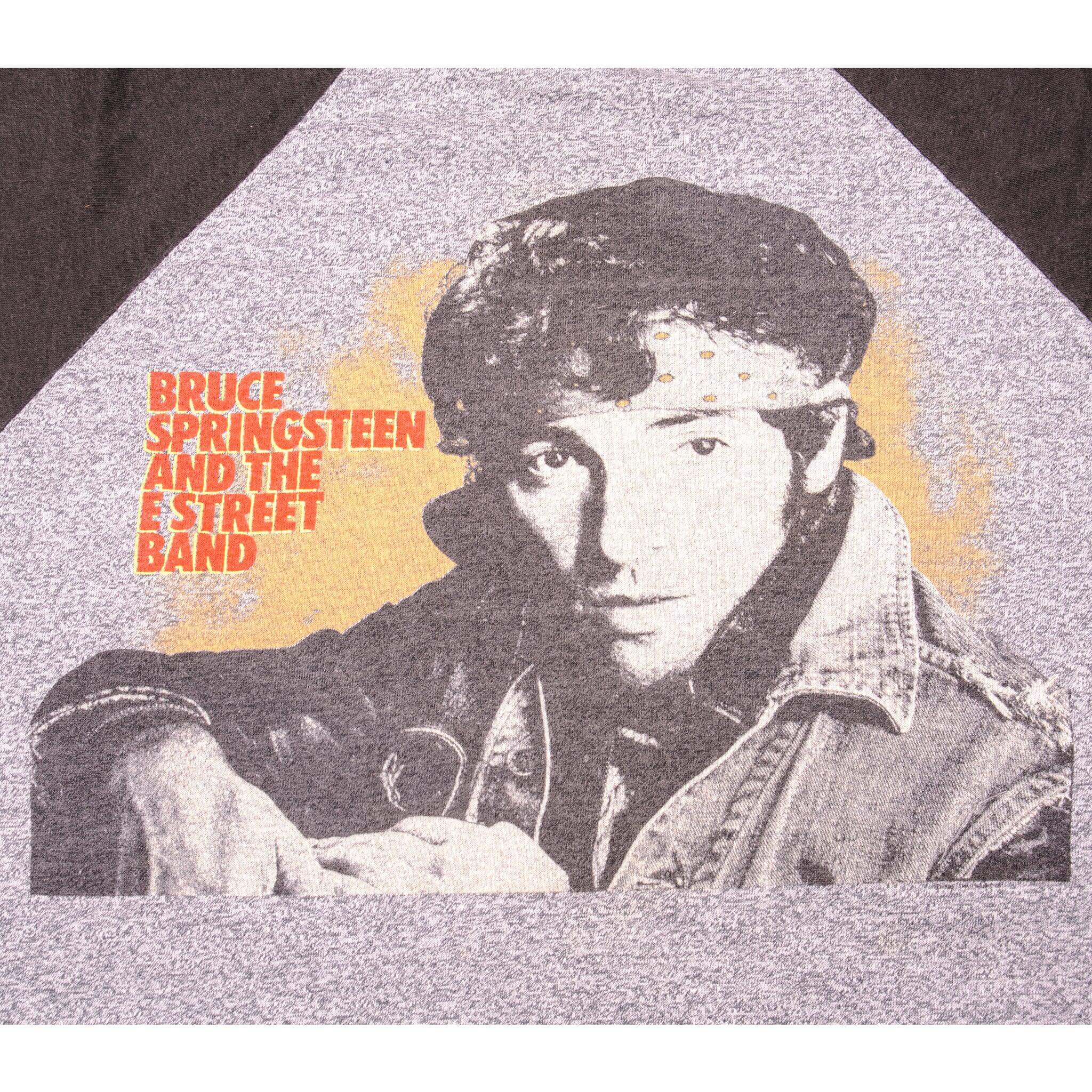 VINTAGE BRUCE SPRINGSTEEN AND THE E STREET BAND WORLD TOUR RAGLAN TEE SHIRT 1984 SIZE LARGE MADE IN USA