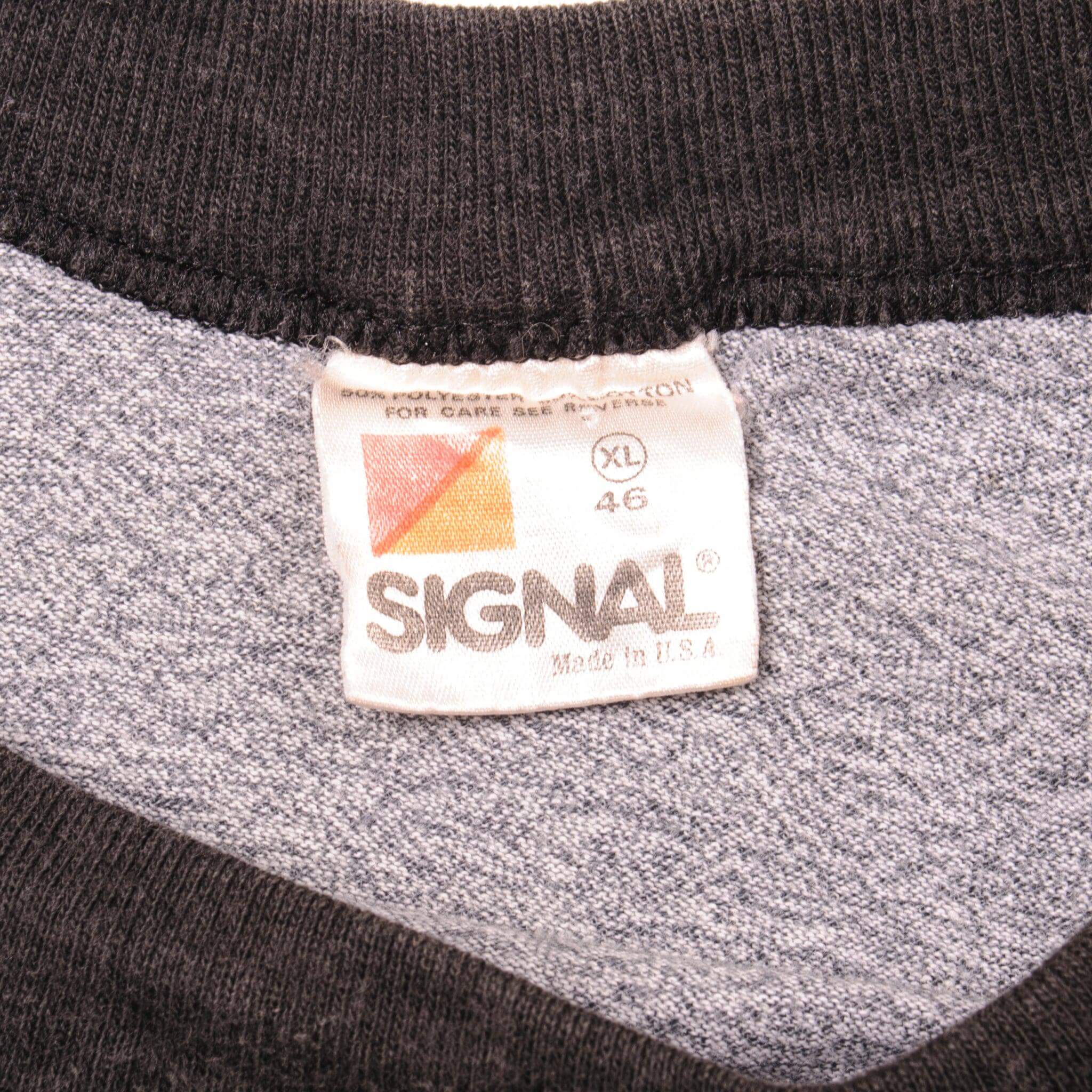 Vintage Bruce Springsteen And The E Street Band World Tour '84/85 Signal Raglan Tee Shirt 1984 Size Large Made In USA with single stitch sleeves.