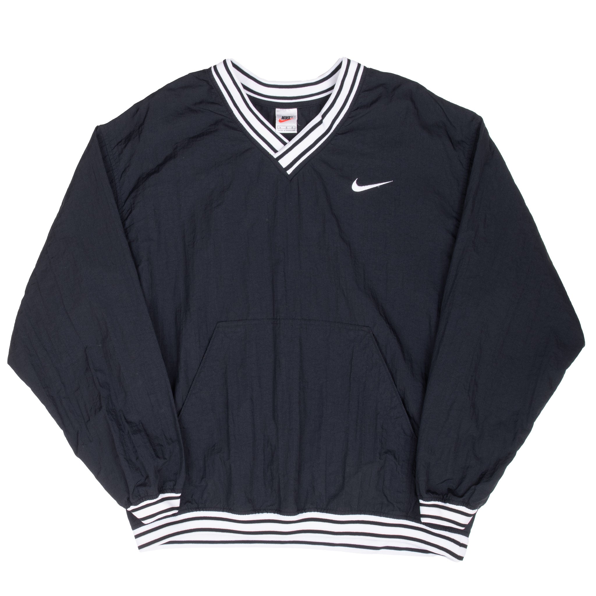 Vintage Nike Classic Swoosh Black Pullover Windbreaker Jacket 1990S Large