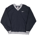 Vintage Nike Classic Swoosh Black Pullover Windbreaker Jacket 1990S Large