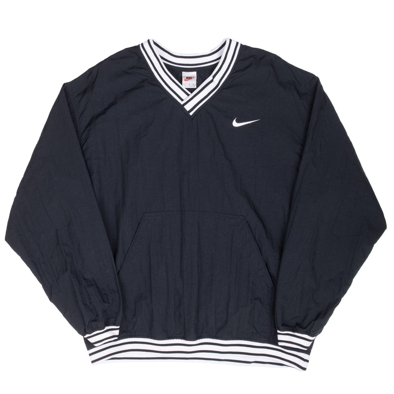 Vintage Nike Classic Swoosh Black Pullover Windbreaker Jacket 1990S Large