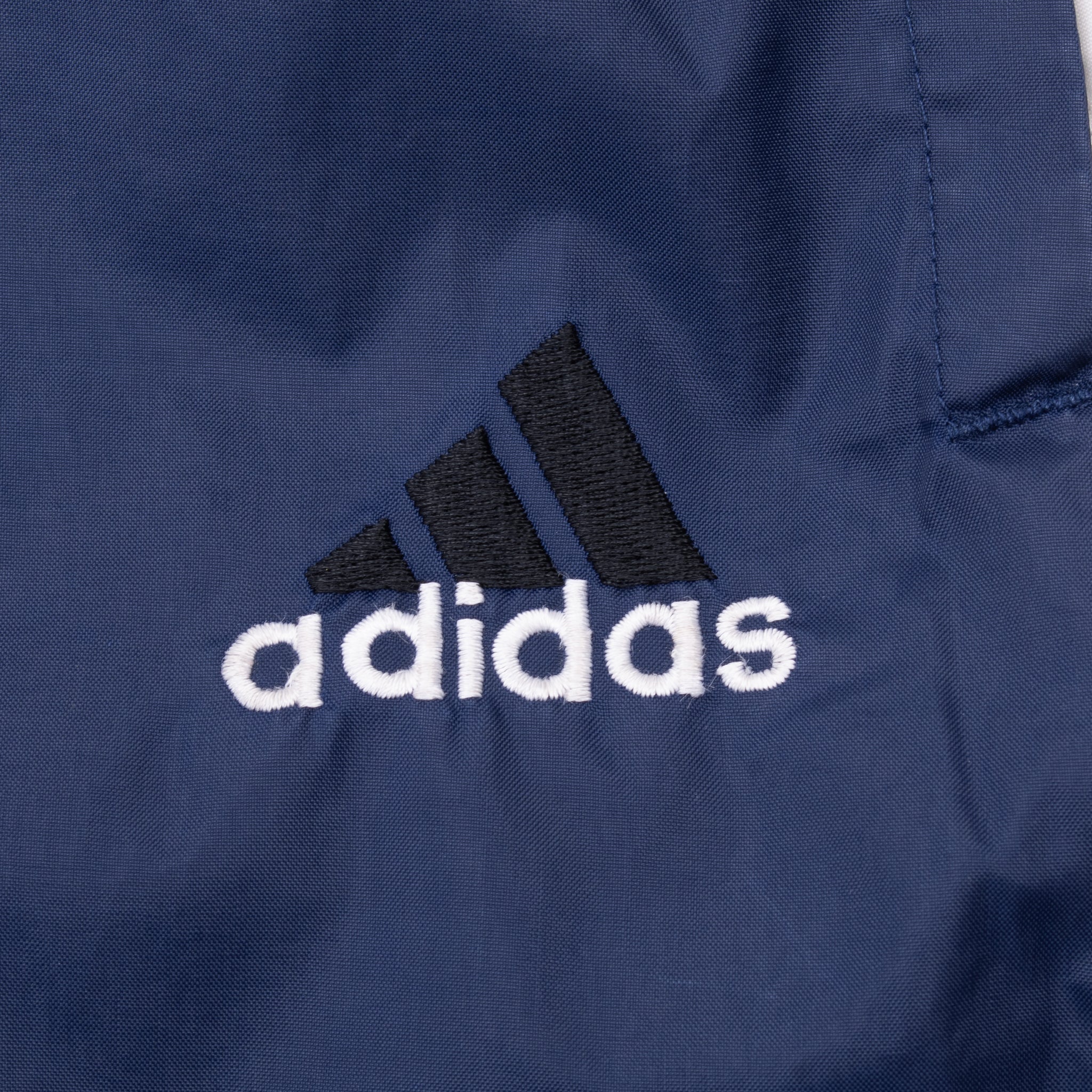 Vintage Adidas Navy Blue 3 Stripes Nylon Track Pants 1990S Size Large