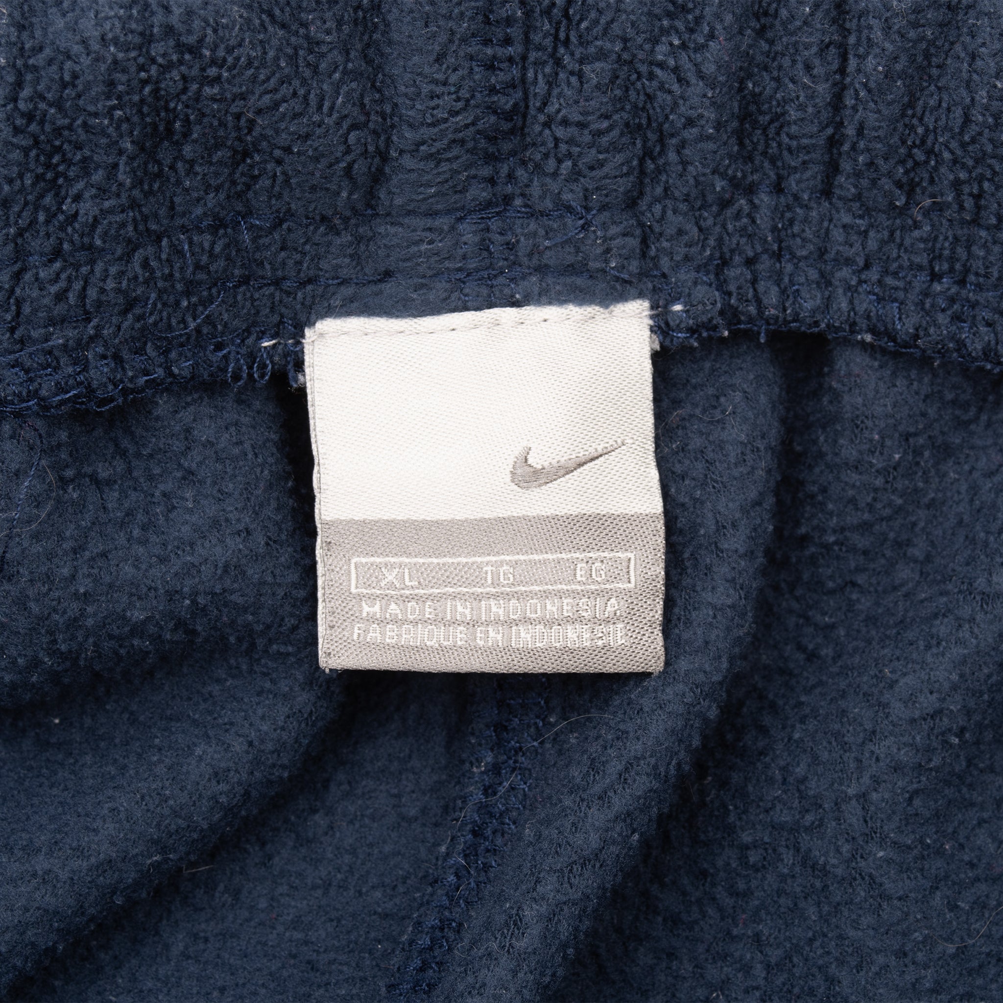 VINTAGE NIKE BIG SWOOSH BLUE FLEECE TRACK SUIT SWEATSHIRT SWEATPANTS 2000S XL