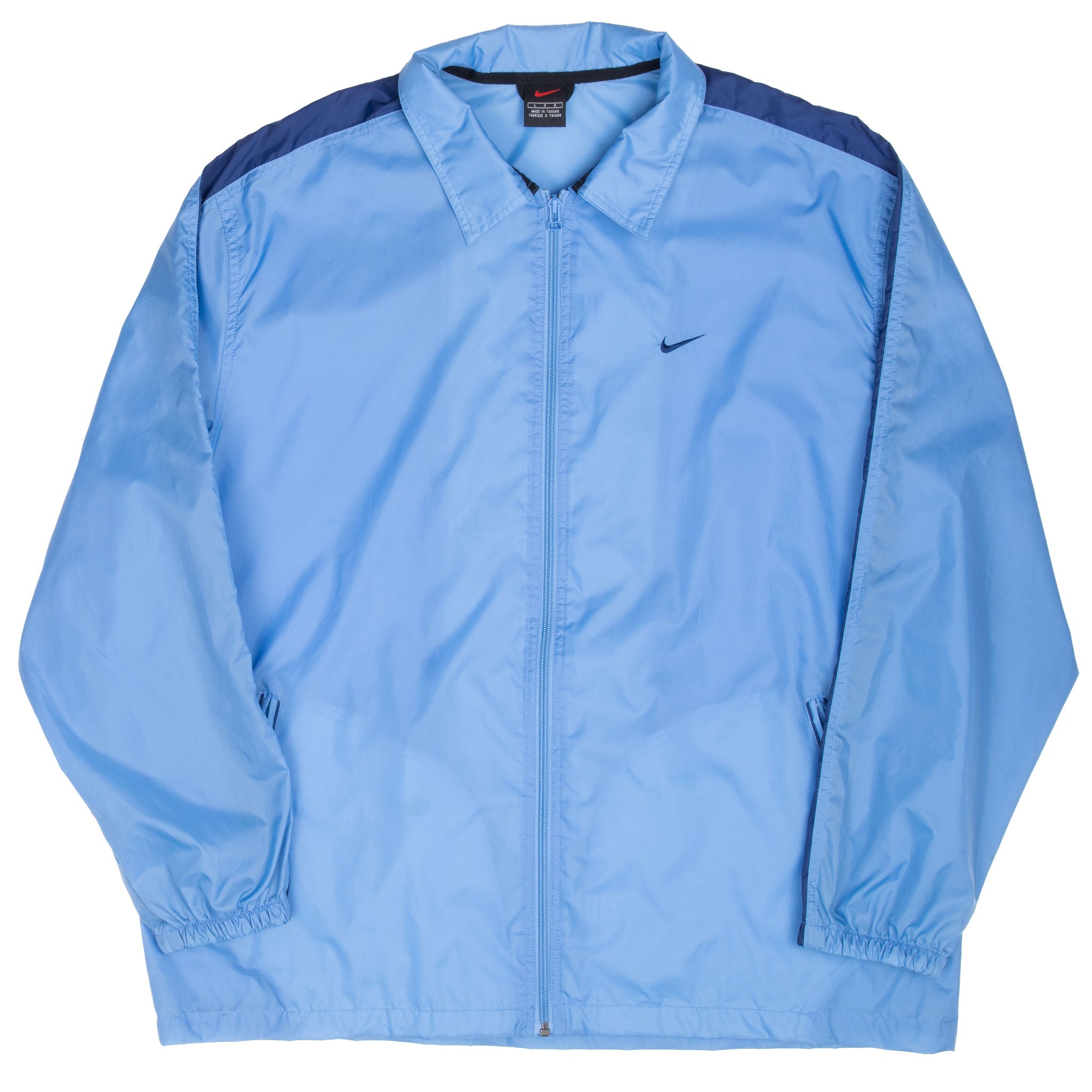 Vintage Nike Classic Swoosh Blue Windbreaker Jacket 1990S Size Large