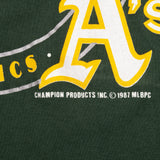 Vintage MLB Oakland Athletics Champion Tee Shirt 1987 Size Small Made In USA With Single Stitch Sleeves