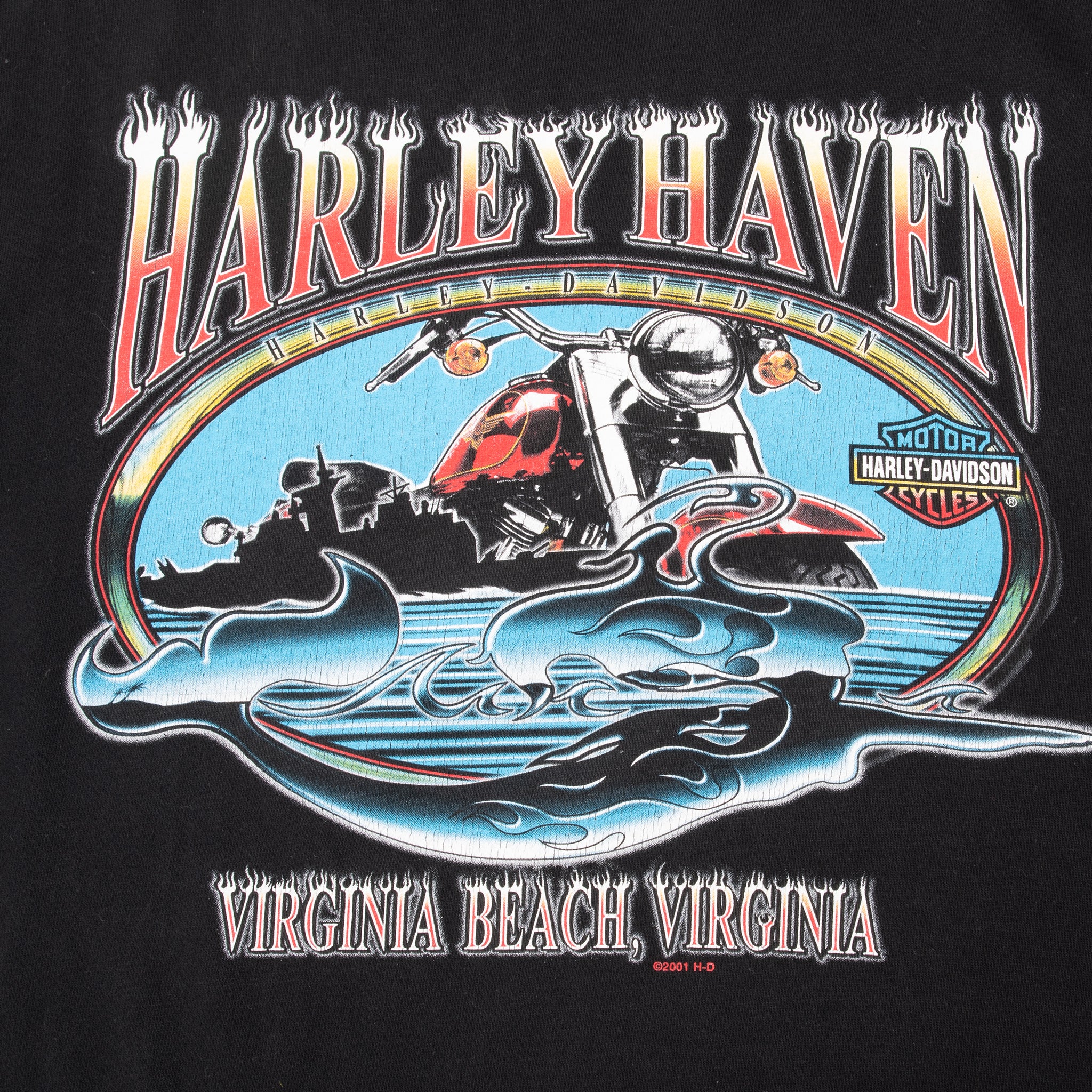 Vintage Harley Davidson Virginia Beach Tee Shirt Size XL 2001 Made In Usa