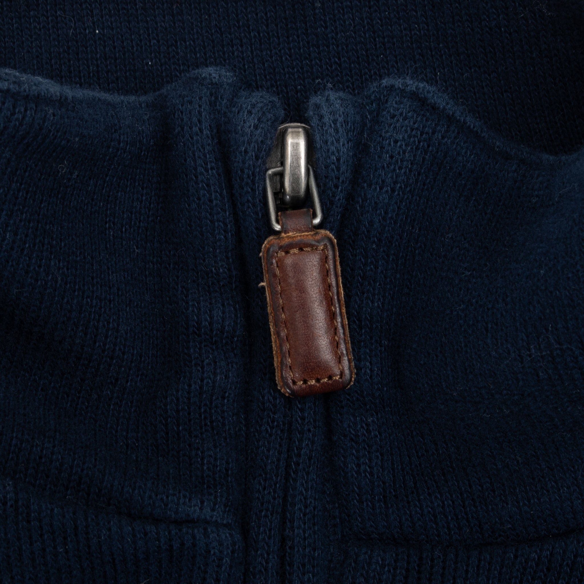 Vintage Polo Ralph Lauren Navy Blue Quarter 1/4 Zip Sweater 1990s Size Medium Made In USA