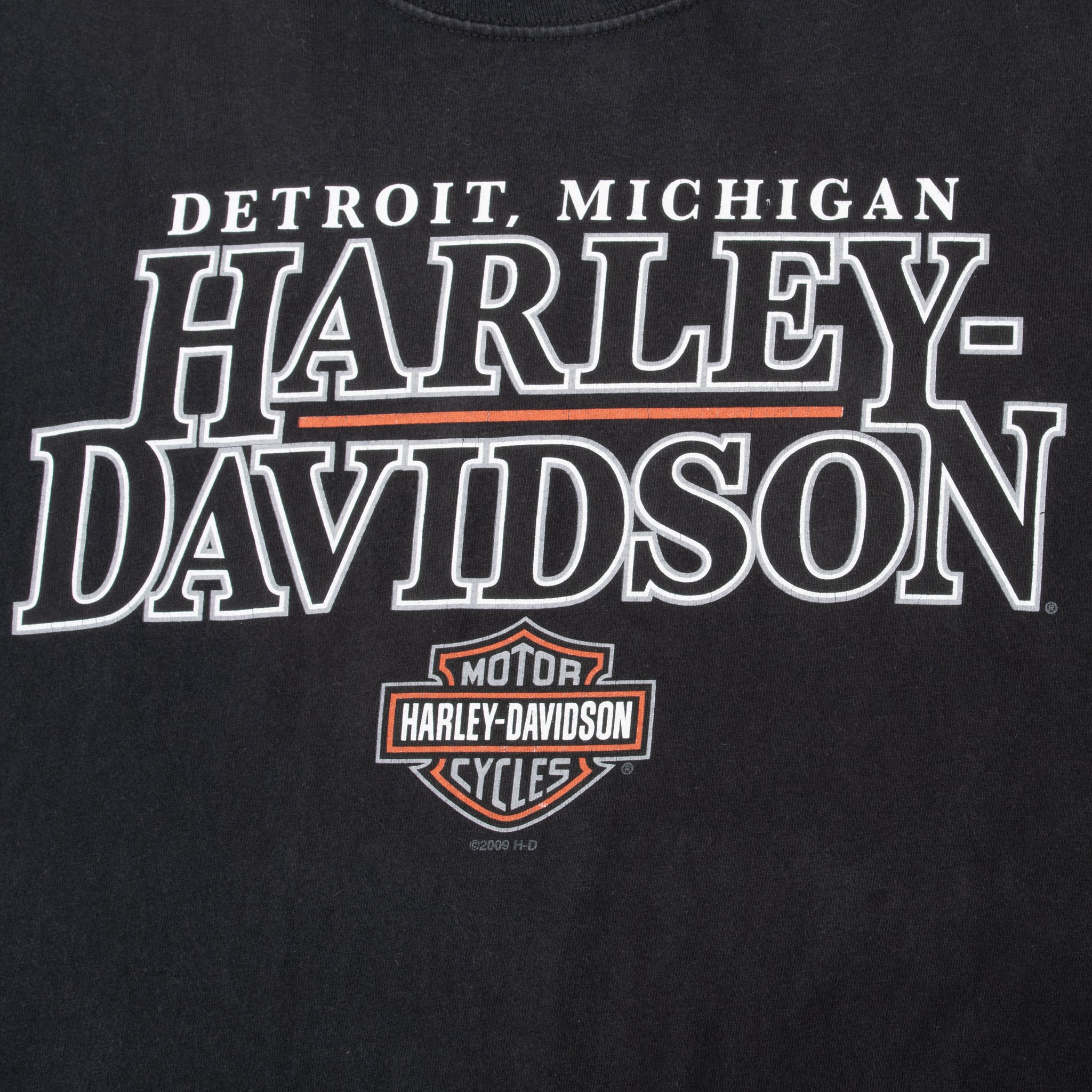 Vintage Harley Davidson Detroit Michigan Tee Shirt 2009 Size XL Made In Usa