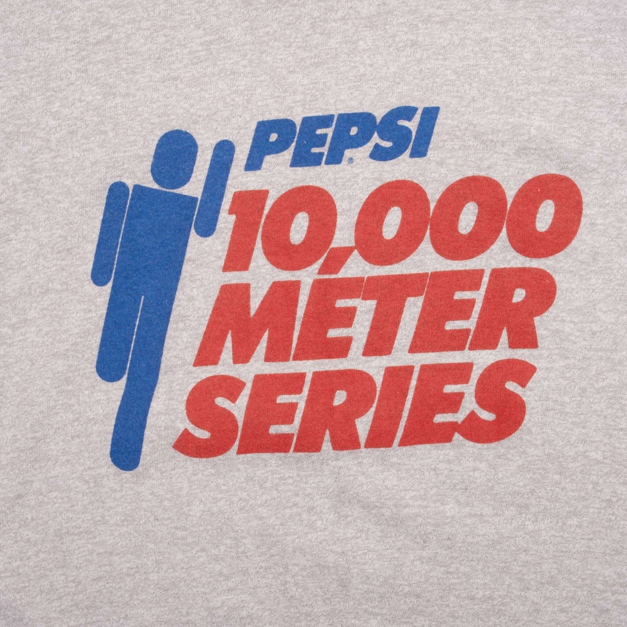 Vintage Pespi Cola 10,000 Meter Series Tee Shirt 1980s Size Small Made In USA With Single Stitch Sleeves   