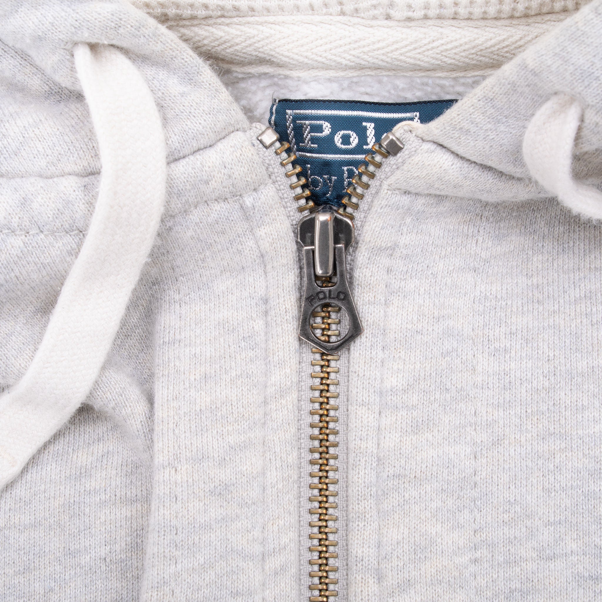 Vintage Ralph Lauren Full Zip Classic Grey Hoodie Sweatshirt 1990S Size Large Tall