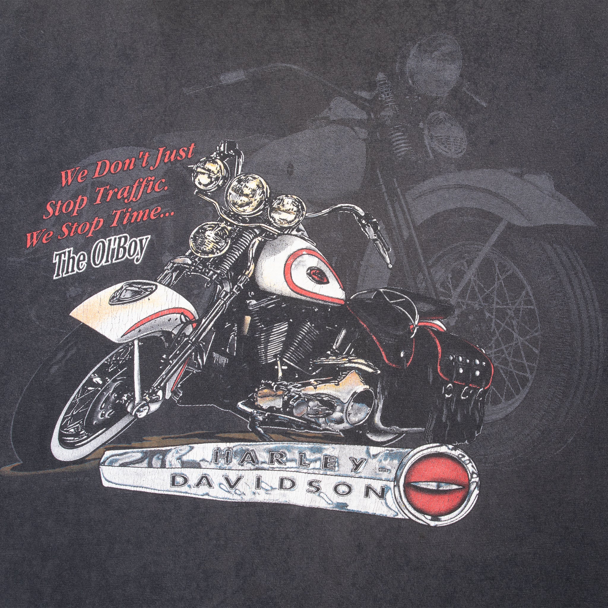 Vintage Harley Davidson Alton Illinois Tee Shirt 1990S Size 2XL Made In Usa With Single Stitch Sleeves
