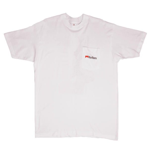 Vintage Marlboro Cowboy Tee Shirt 1990s Size Medium Made In USA With Single Stitch Sleeves