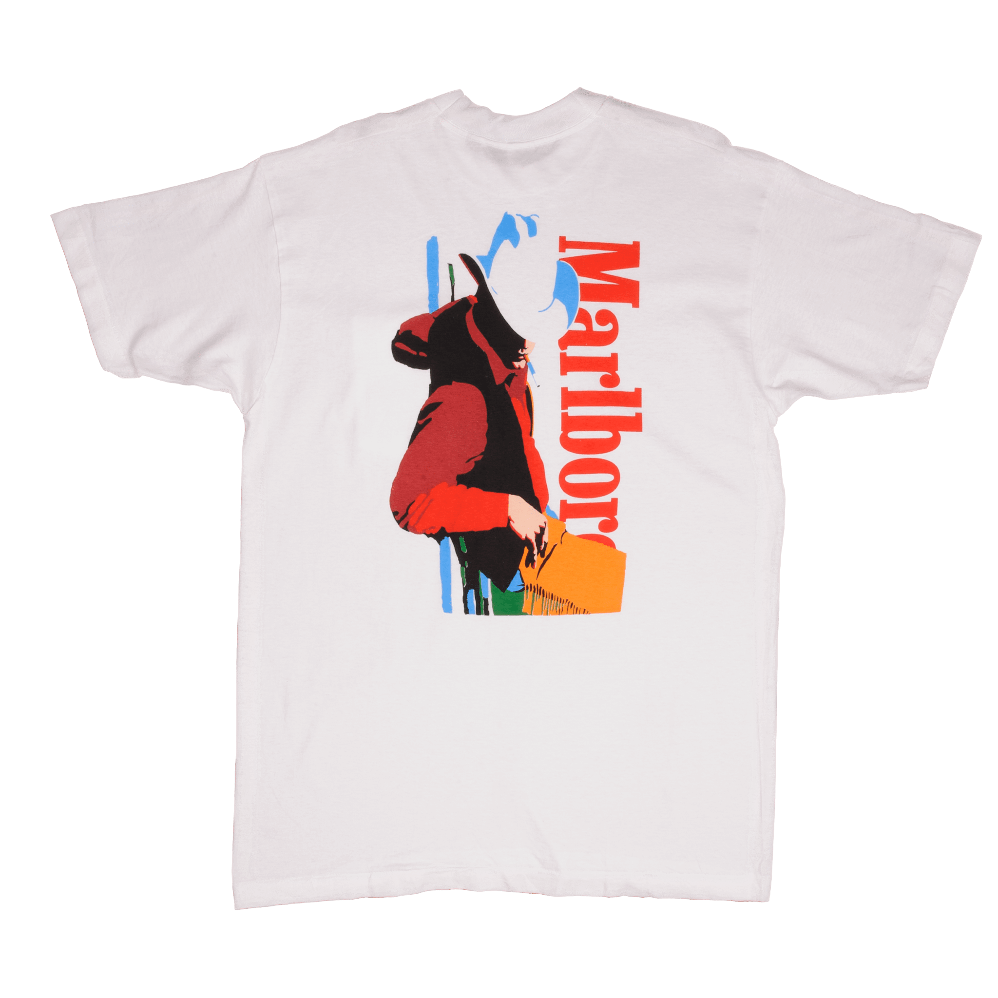Vintage Marlboro Cowboy Tee Shirt 1990s Size Medium Made In USA With Single Stitch Sleeves