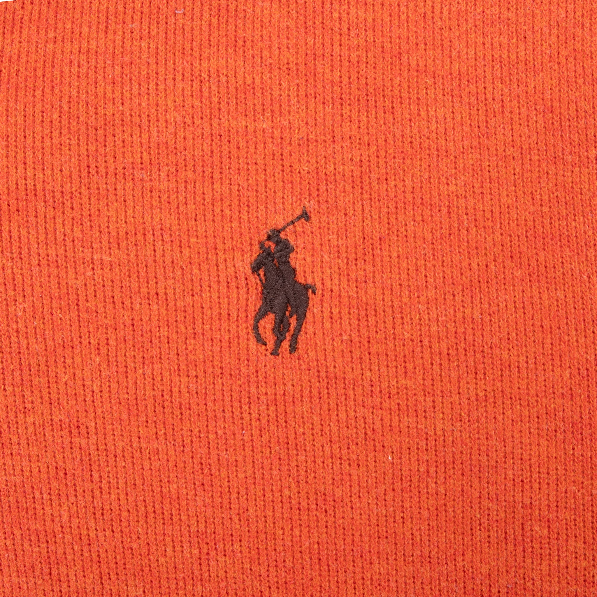 Vintage Polo Ralph Lauren Orange Quarter 1/4 Zip Sweater Size Small