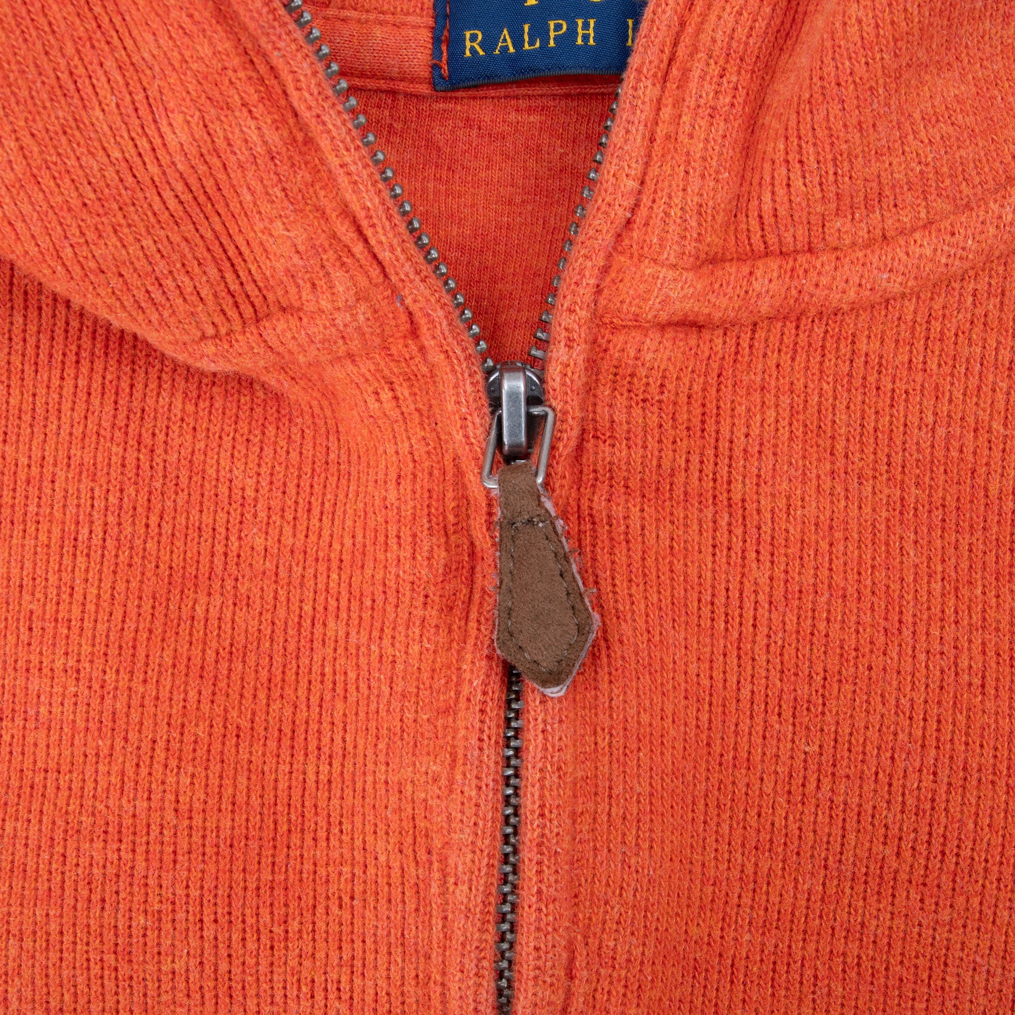 Vintage Polo Ralph Lauren Orange Quarter 1/4 Zip Sweater Size Small