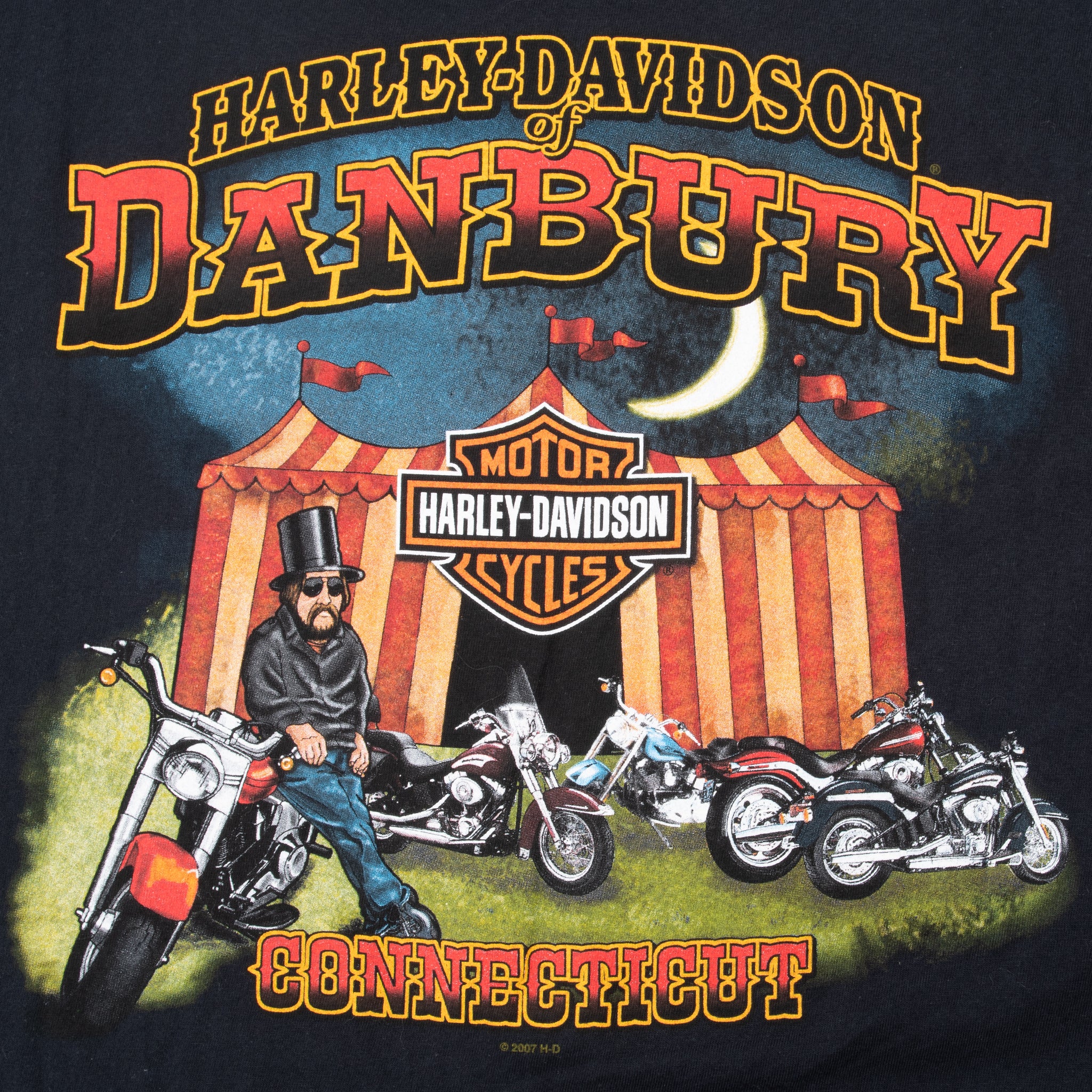 Vintage Harley Davidson Danbury Connecticut Tee Shirt 2007 Size XL Made In Usa