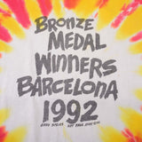 Vintage Tie-Dye Grateful Dead Lithuania Bronze Medal Winner Barcelona 1992 Tee Shirt Size XL Made USA With Single Stitch Sleeves'