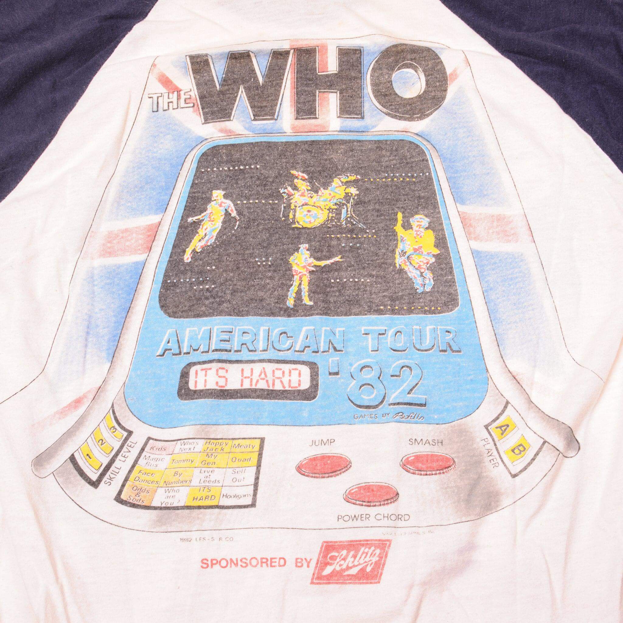 VINTAGE THE WHO AMERICAN TOUR RAGLAN TEE SHIRT 1982 SIZE SMALL MADE IN USA