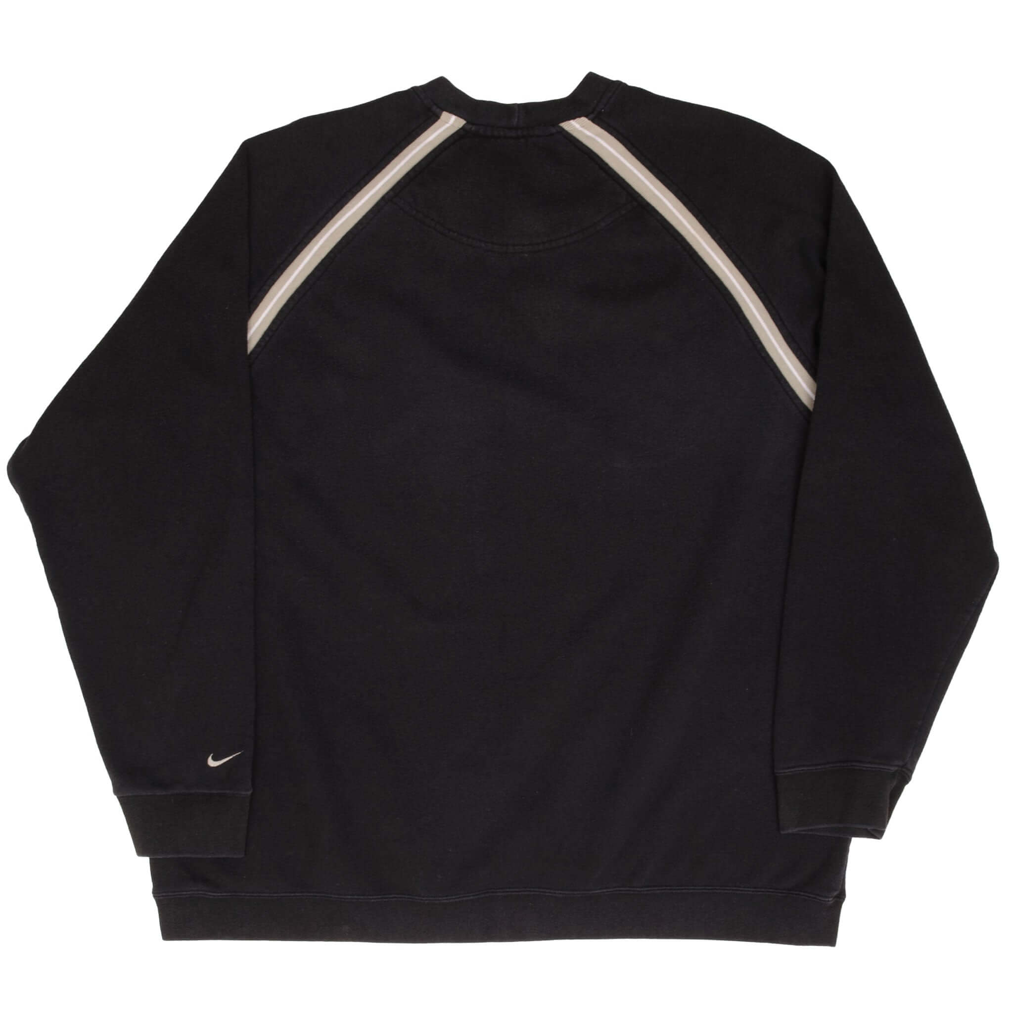 Vintage Nike Spellout Swoosh Black Crewneck Sweatshirt 1990S Size XL