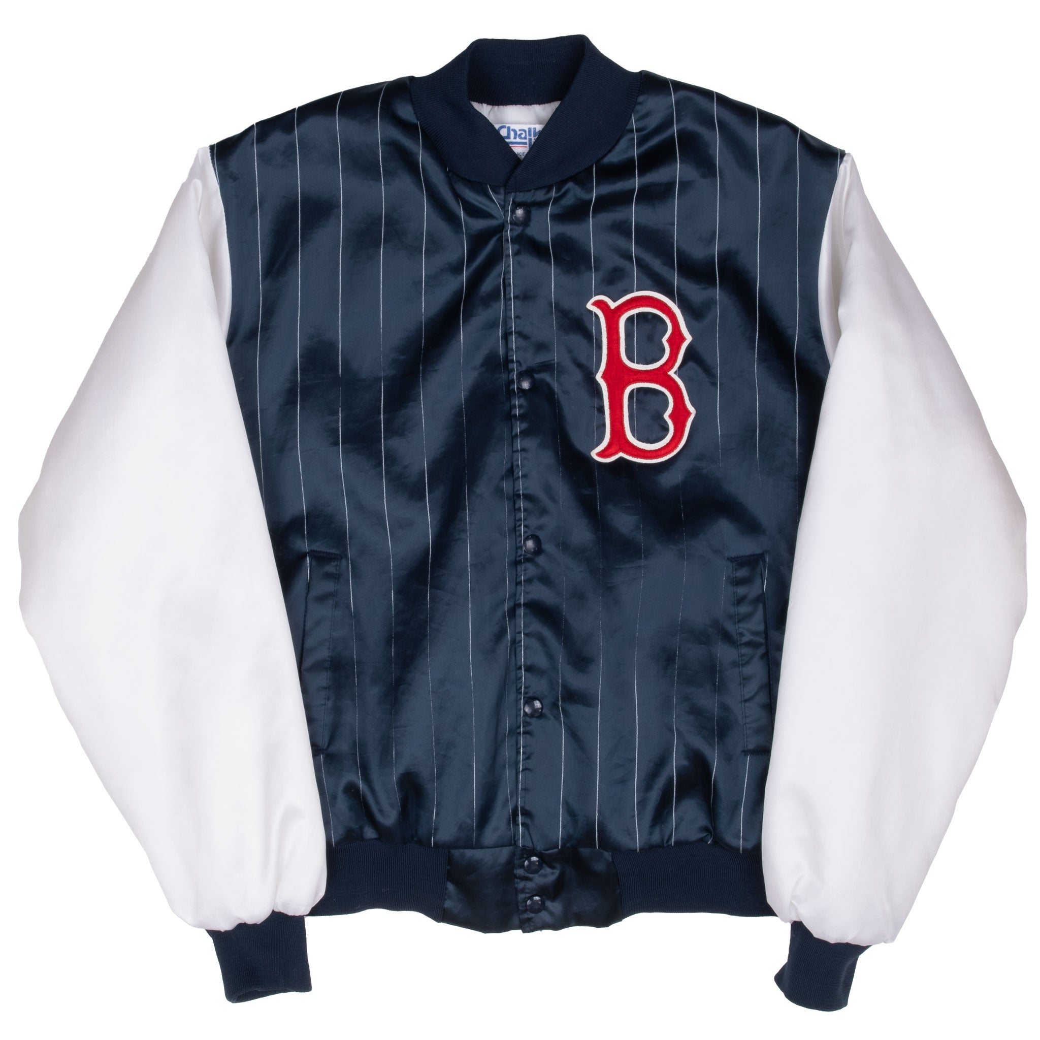 Vintage Mlb Boston Red Sox Satin Chalkline Bomber Jacket 1990S Size Large Made In Usa