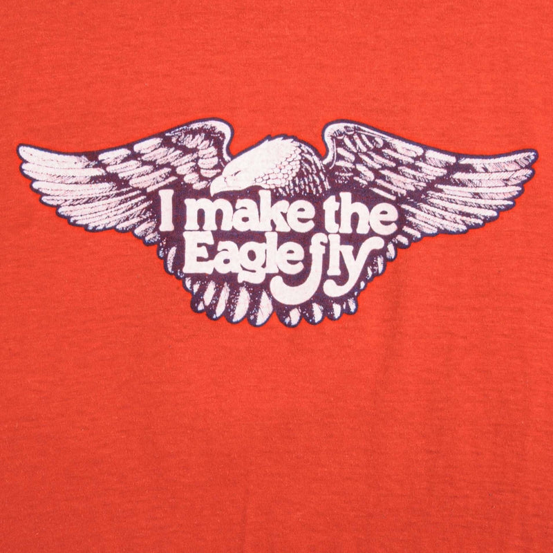 Vintage Harley Davidson I Make The Eagle Fly Hanes Tank Top Tee Shirt 1980s Size Large Made In USA With Single Stitch Sleeves