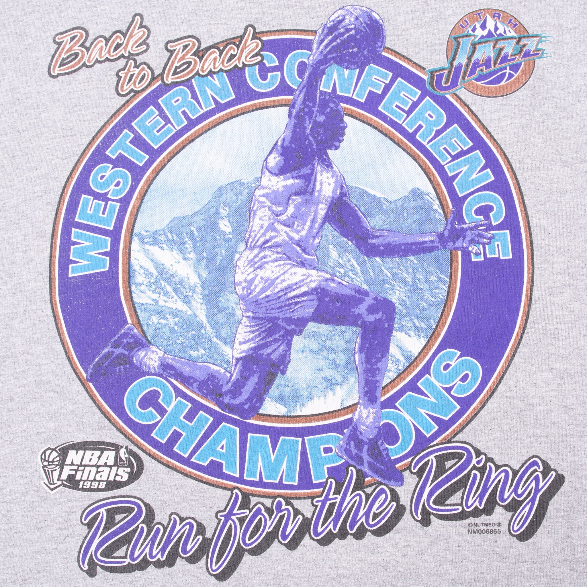 Vintage Nba Utah Jazz Western Conference Champions Tee Shirt 1990S Size XL