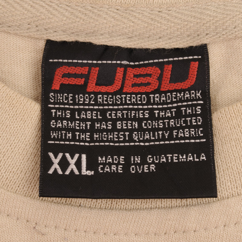 Vintage Fubu Beige Tee Shirt 2000S Size 2XL