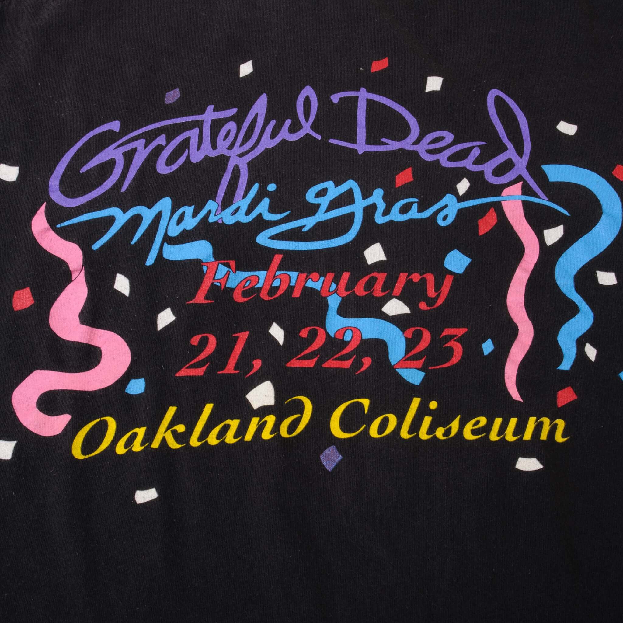 Vintage Grateful Dead Mardi Gras Tee Shirt 1990 Size Large Made In Usa With Single Stitch Sleeves 